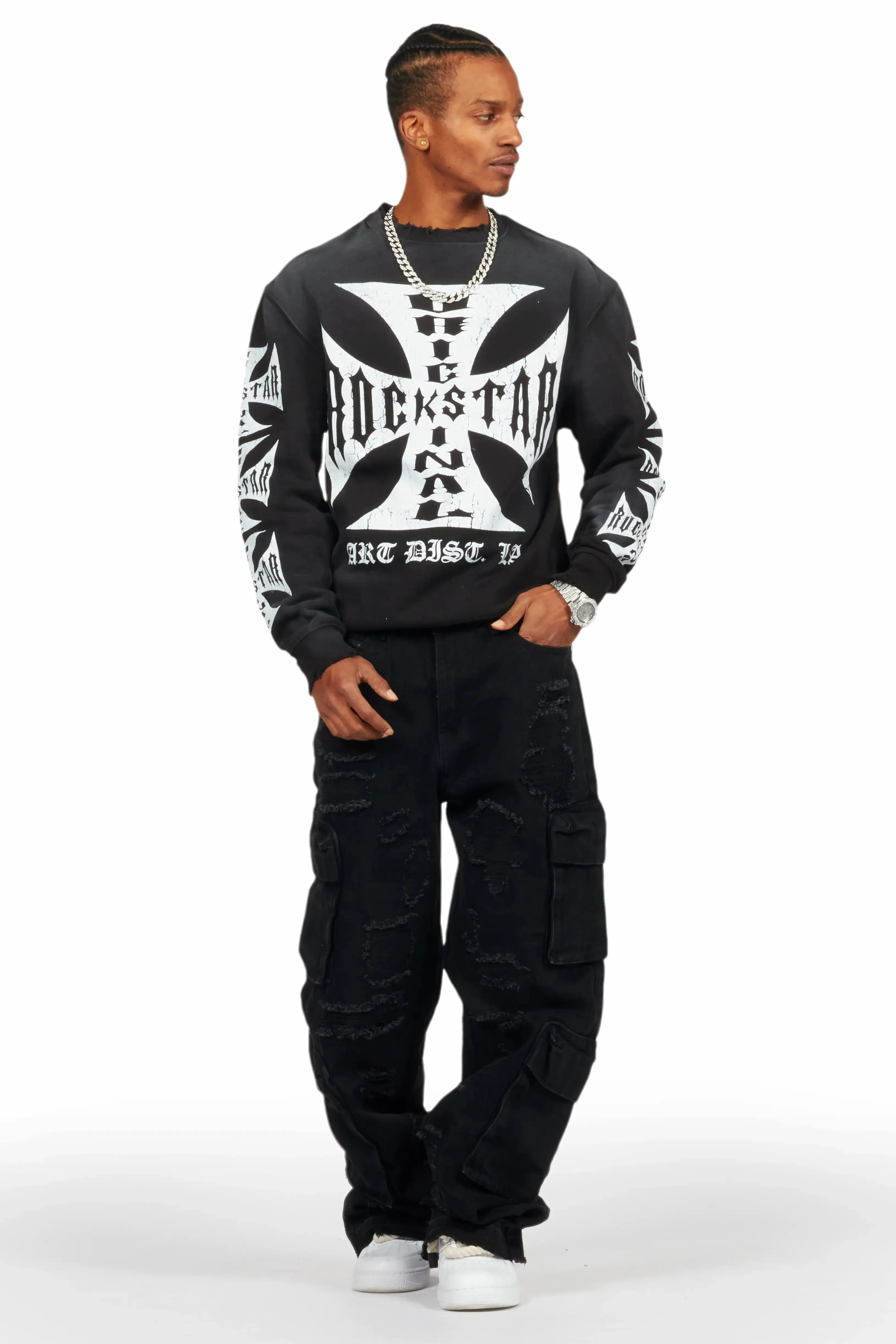 Udell Black Graphic Crewneck sold by Rockstar Original product image thumbnail 2