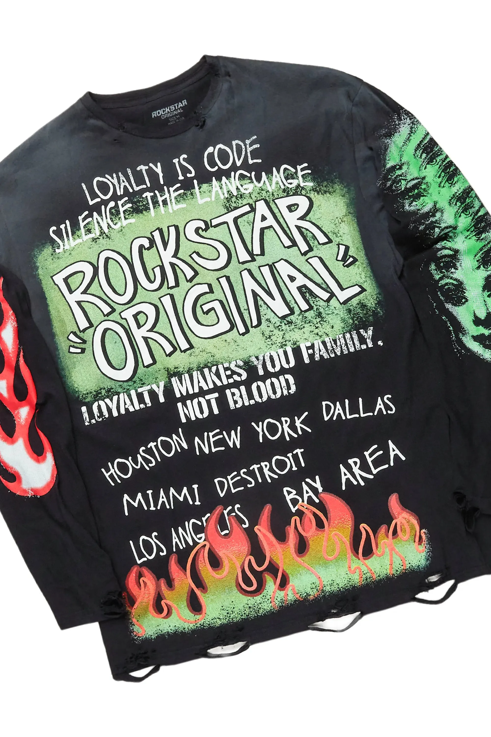 Beno Black Long Sleeve T-Shirt & Zeta Super Stacked Flare Jean Bundle sold by Rockstar Original product image thumbnail 2