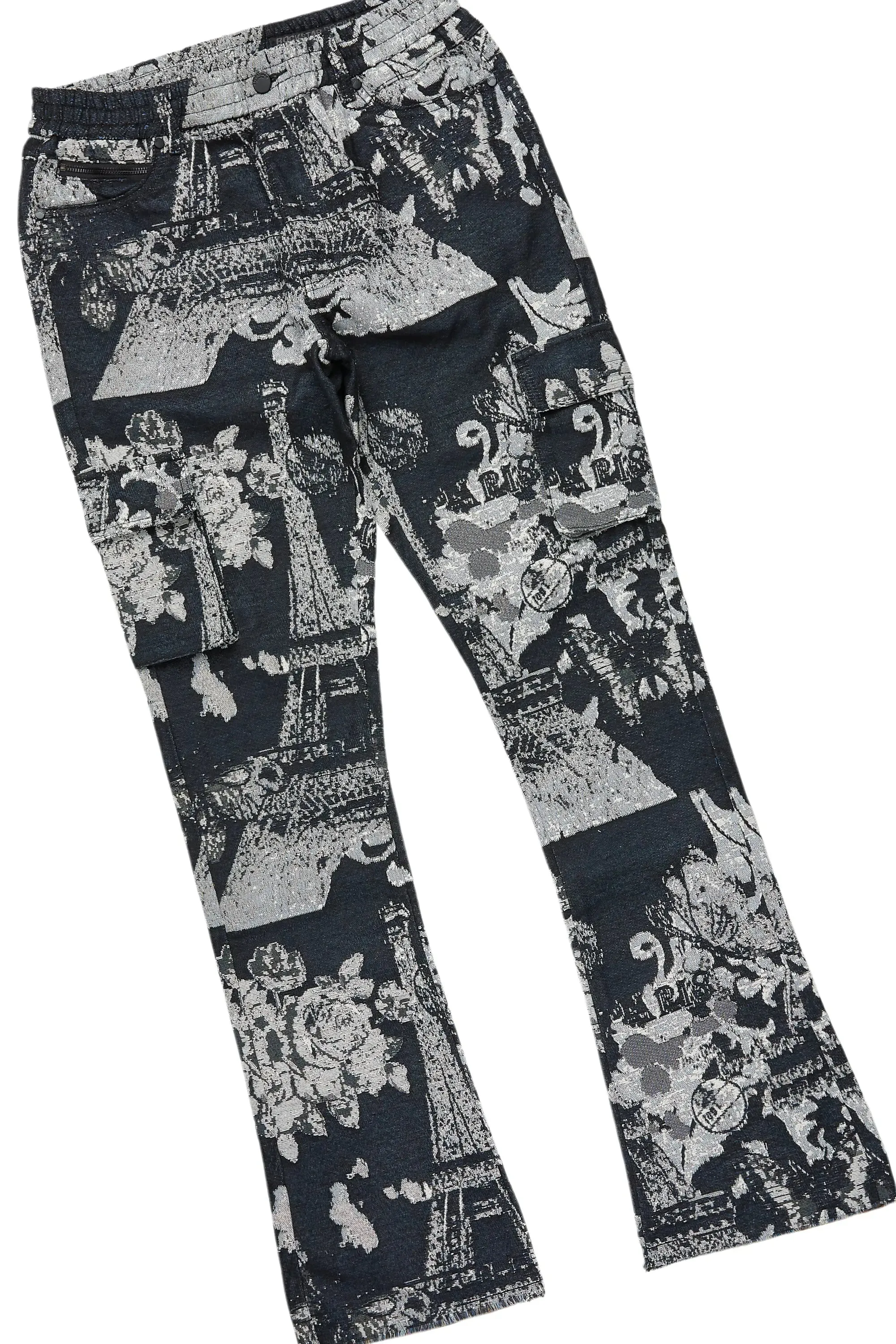 All Seeing Eyes Black Hoodie & Lamont Stacked Flare Tapestry Jean Bundle sold by Rockstar Original product image thumbnail 3