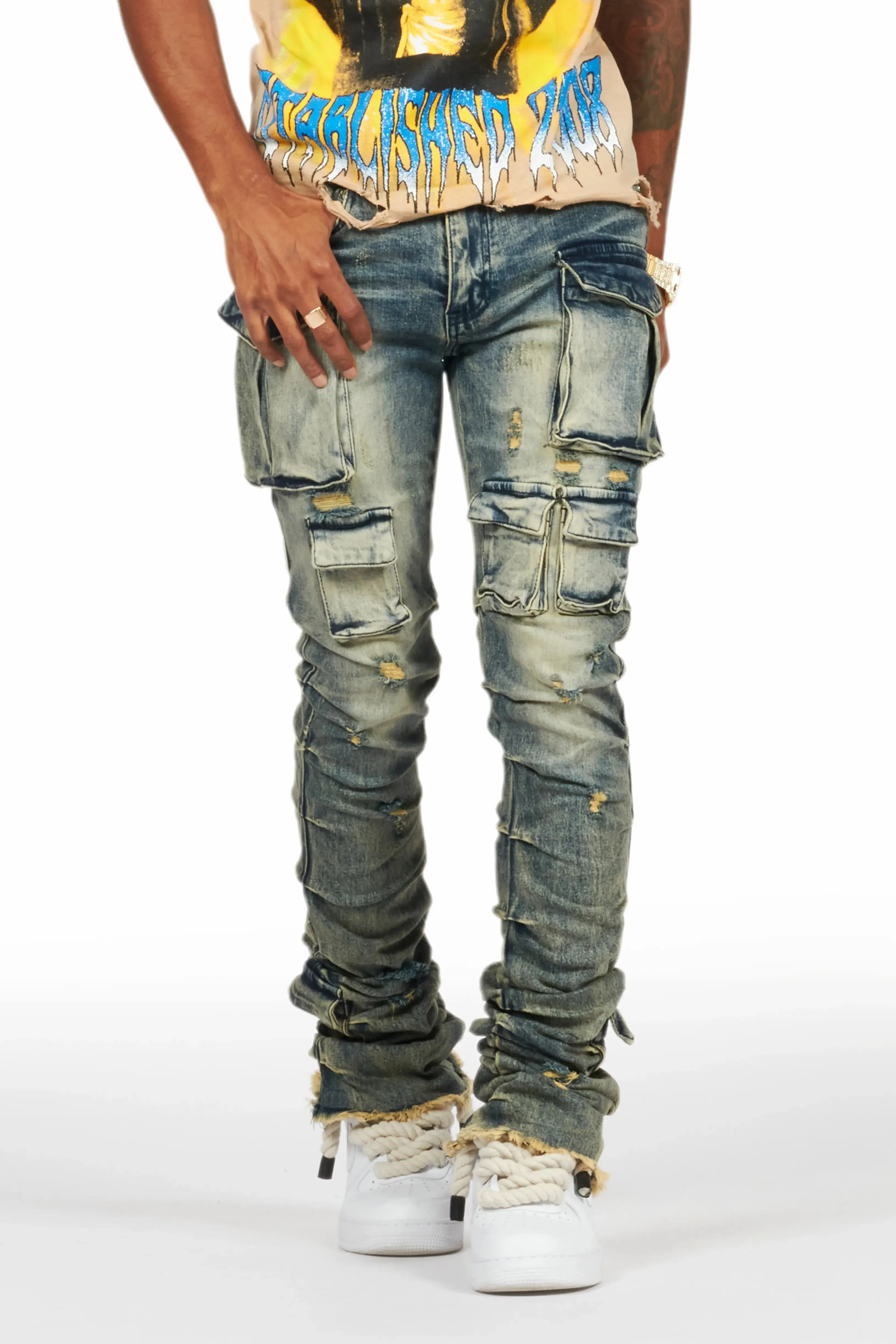 Gentry Tint Stacked Flare Jean sold by Rockstar Original