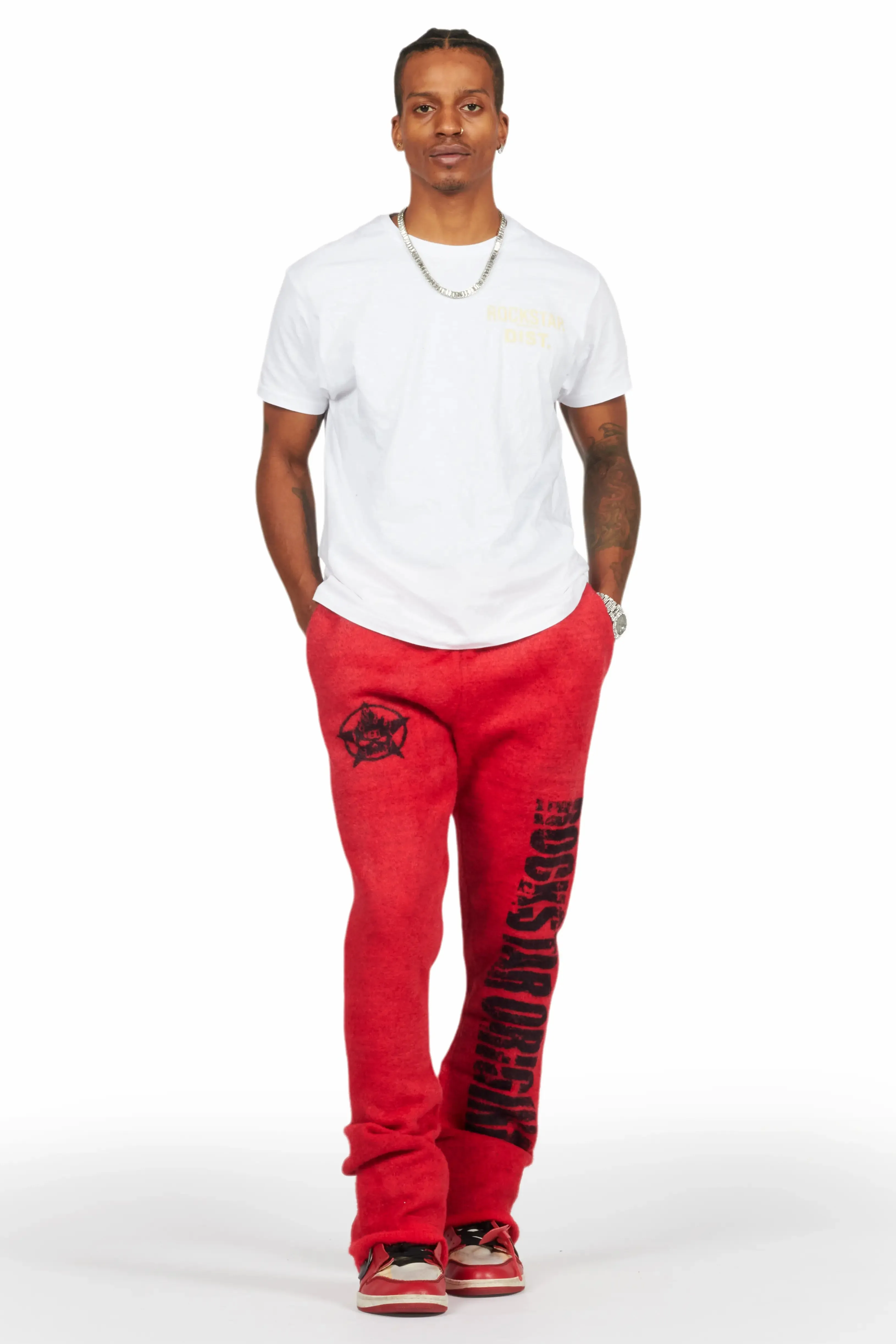 Keve Red Knitted Mohair Flare Sweat Pant sold by Rockstar Original product image thumbnail 3