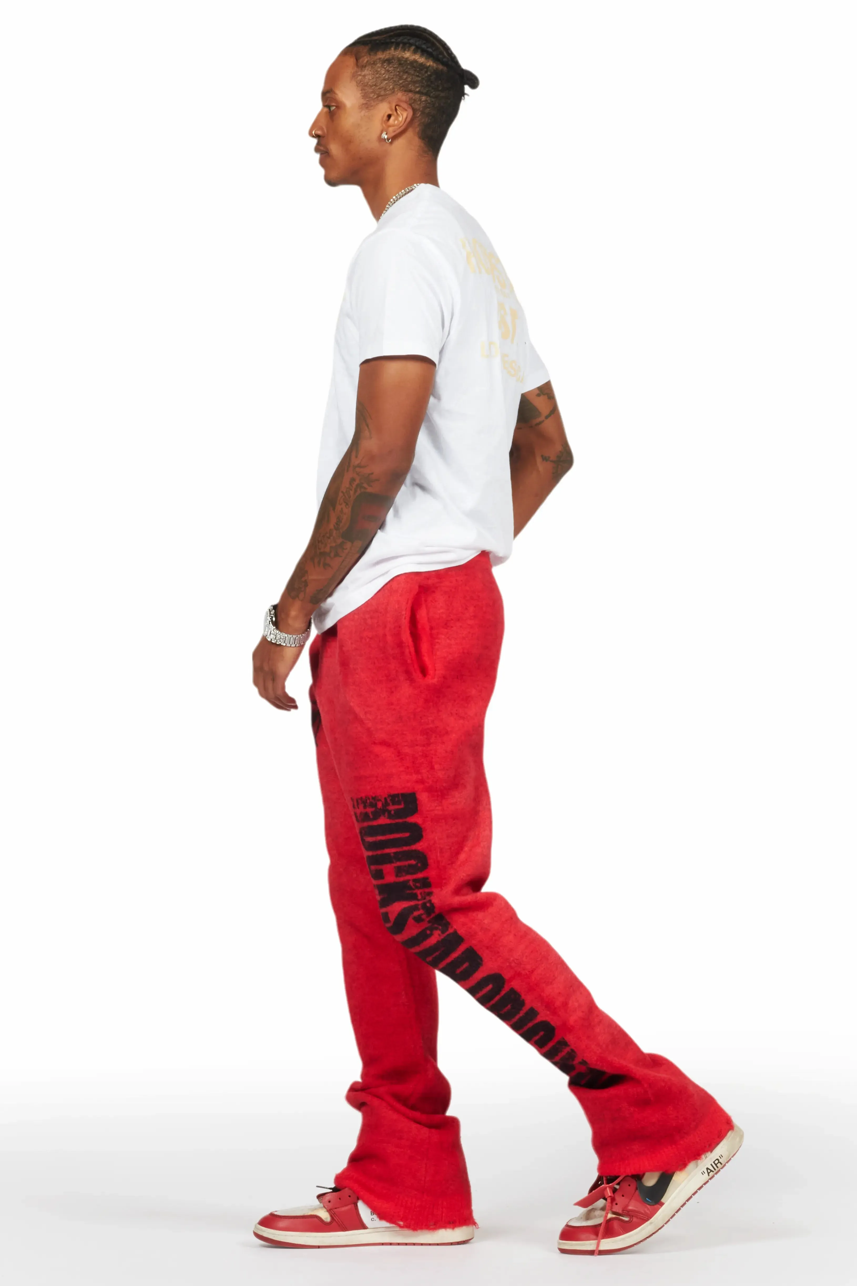 Keve Red Knitted Mohair Flare Sweat Pant sold by Rockstar Original product image thumbnail 4