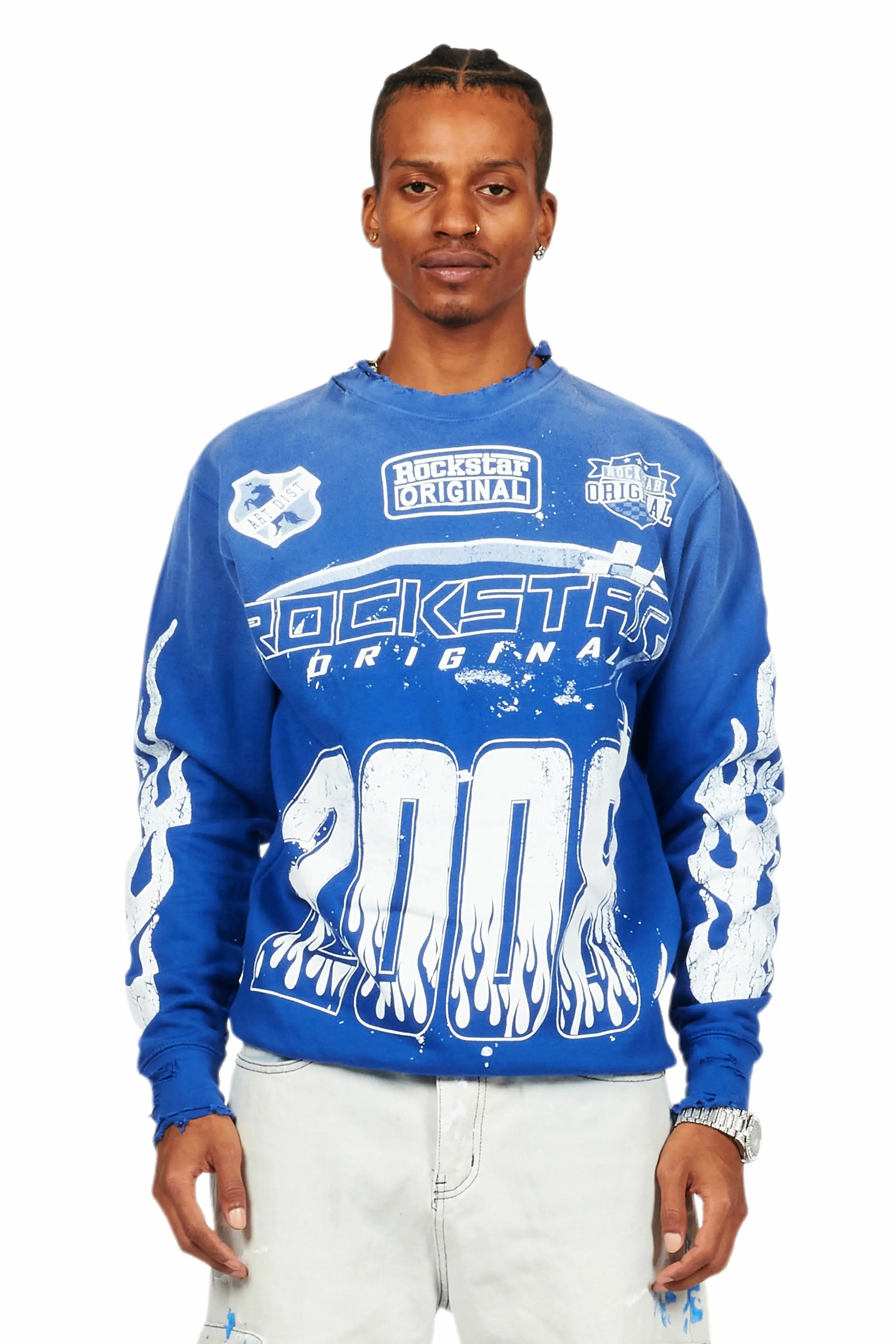 Amos Royal Blue Graphic Crewneck sold by Rockstar Original product image thumbnail 2