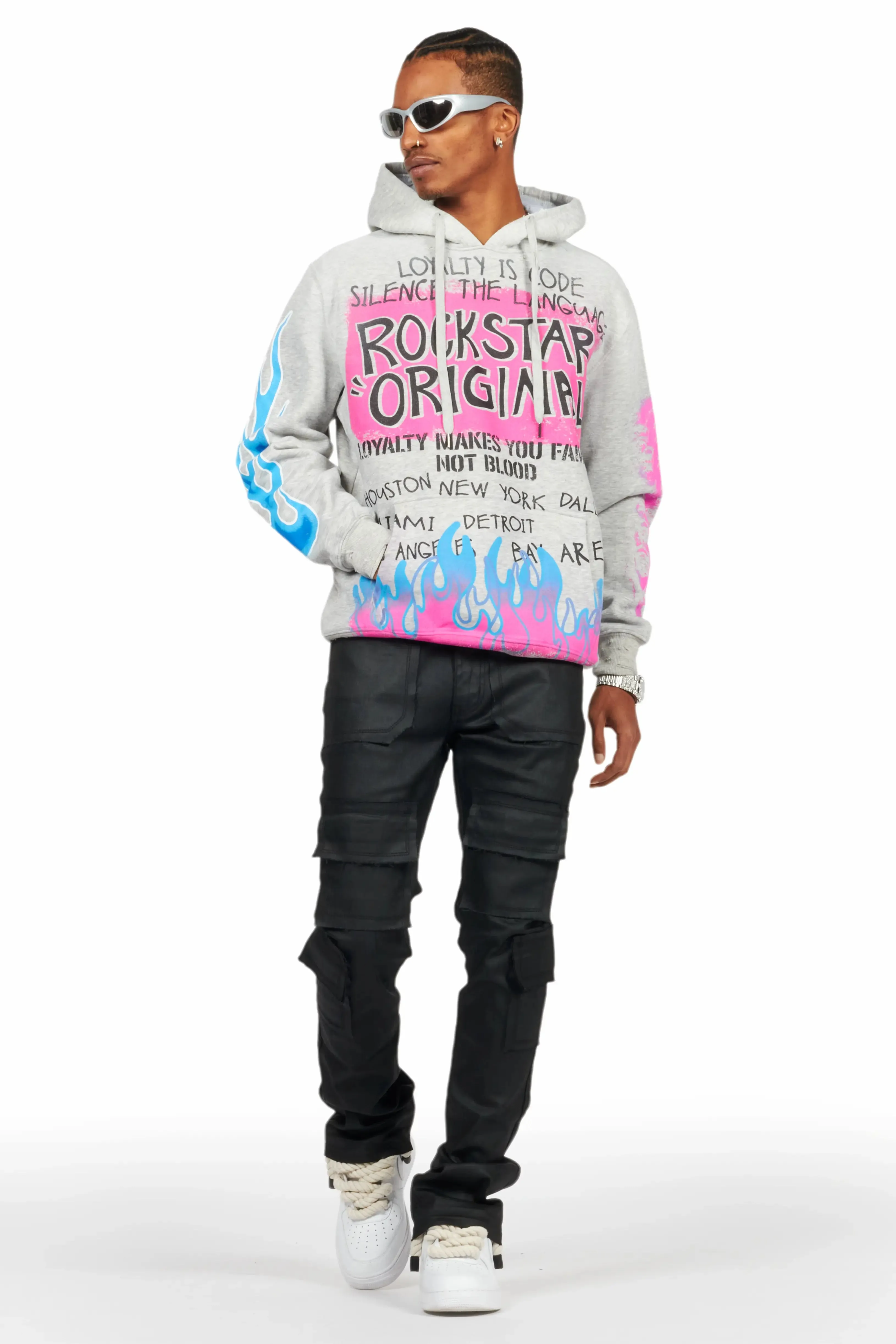 Beno Heather Grey Distressed Graphic Hoodie sold by Rockstar Original product image thumbnail 2