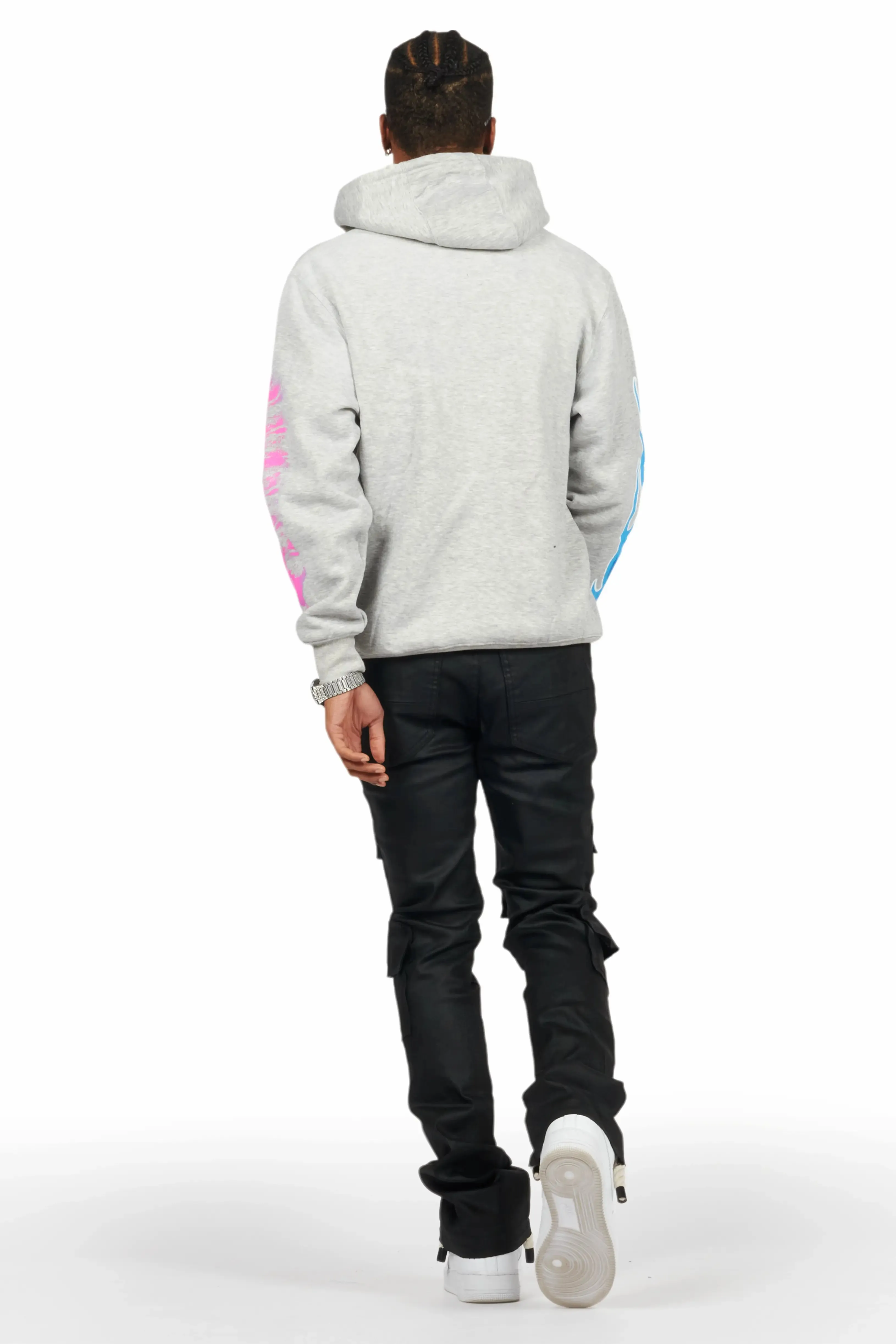 Beno Heather Grey Distressed Graphic Hoodie sold by Rockstar Original product image thumbnail 4