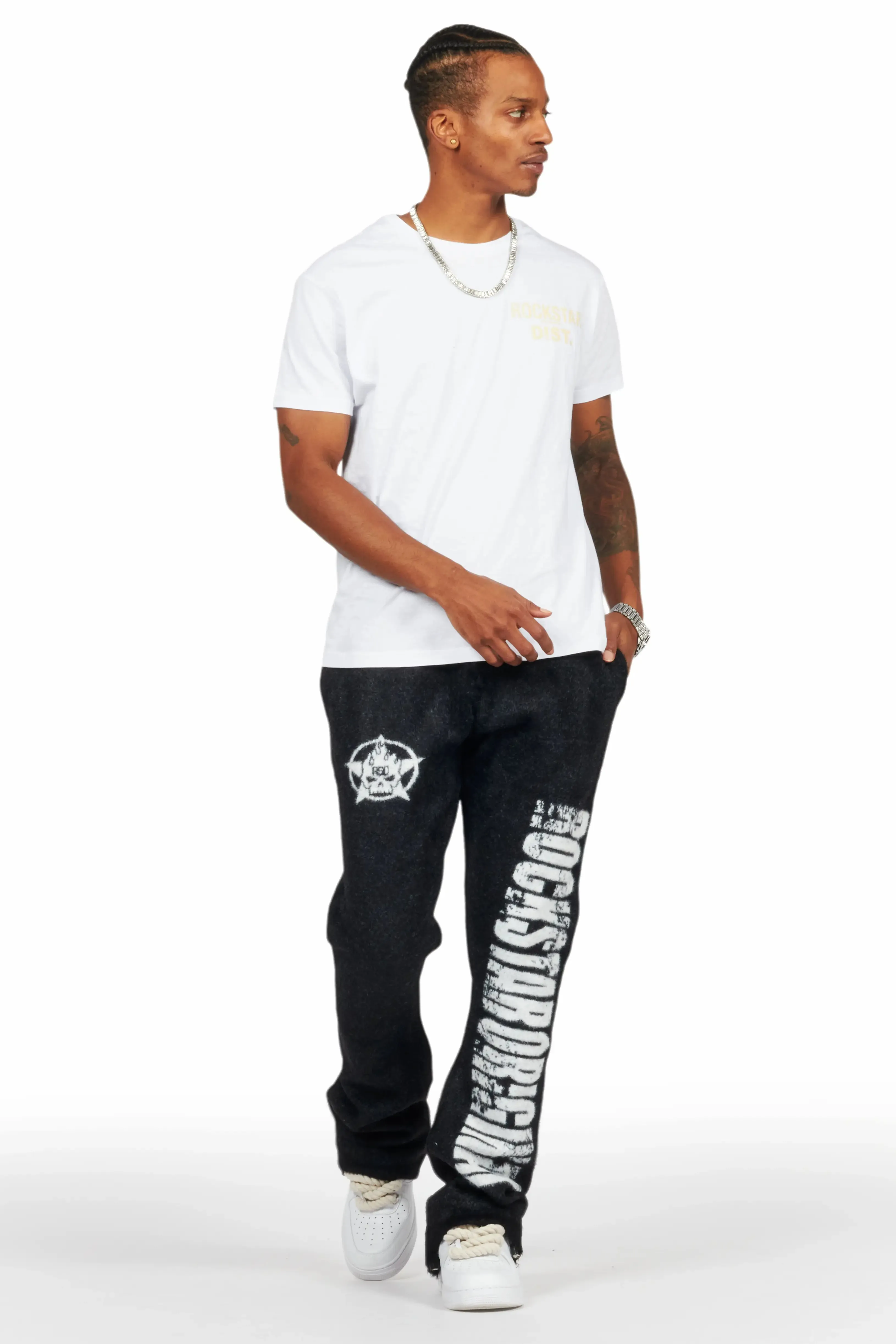 Keve Black Knitted Mohair Flare Sweat Pant sold by Rockstar Original product image thumbnail 3