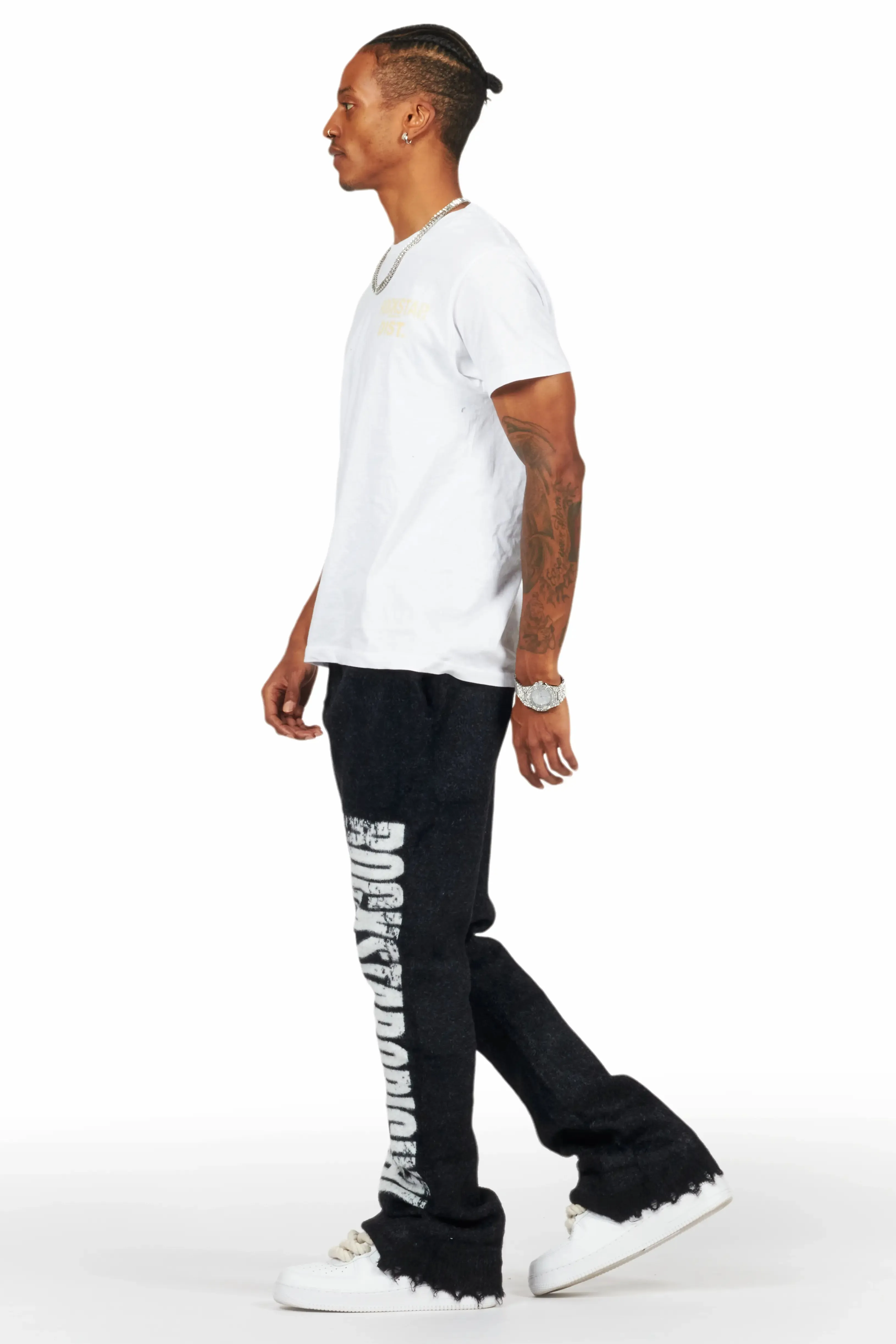 Keve Black Knitted Mohair Flare Sweat Pant sold by Rockstar Original product image thumbnail 4