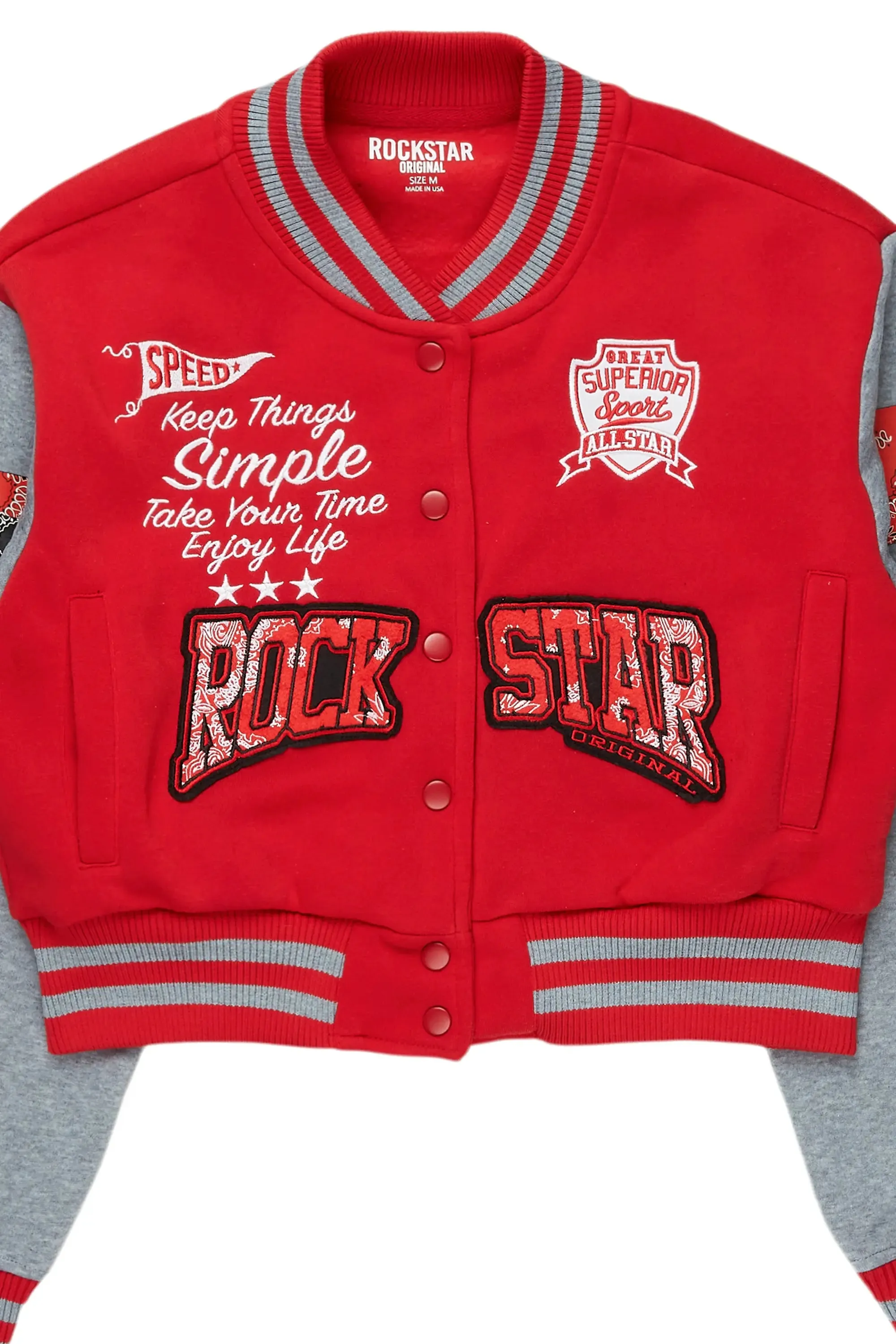 Dedtrica Red Varsity Jacket sold by Rockstar Original product image thumbnail 2