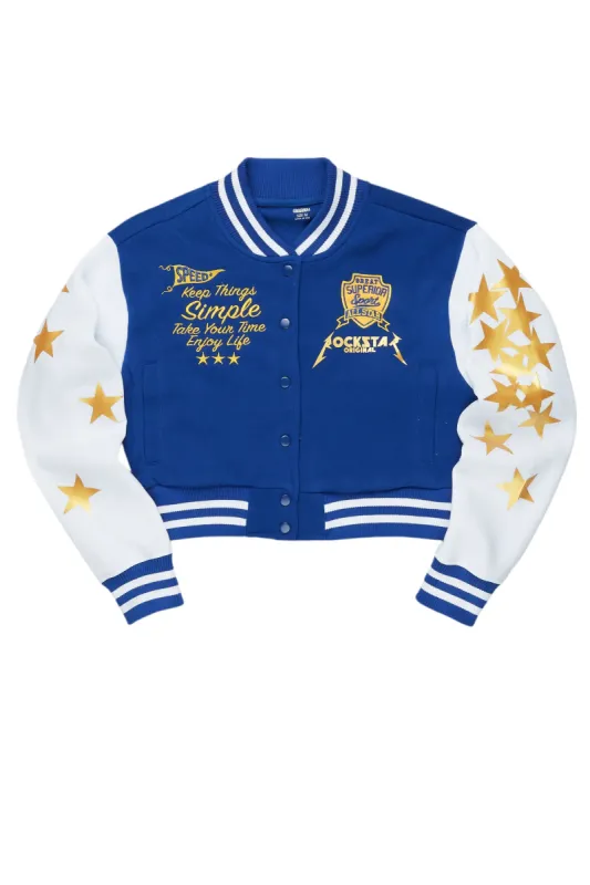 Suzanne Royal Blue Varsity Jacket sold by Rockstar Original