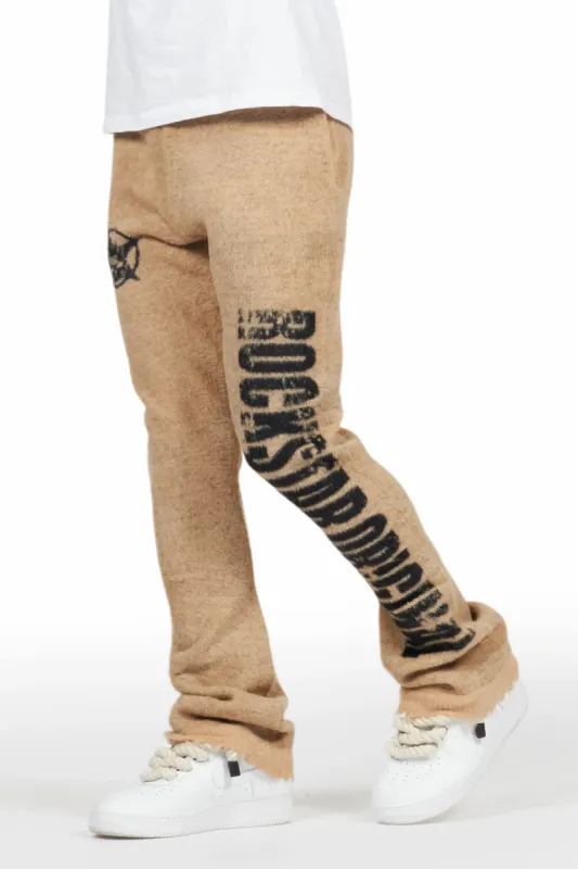 Keve Beige Knitted Mohair Flare Sweat Pant sold by Rockstar Original