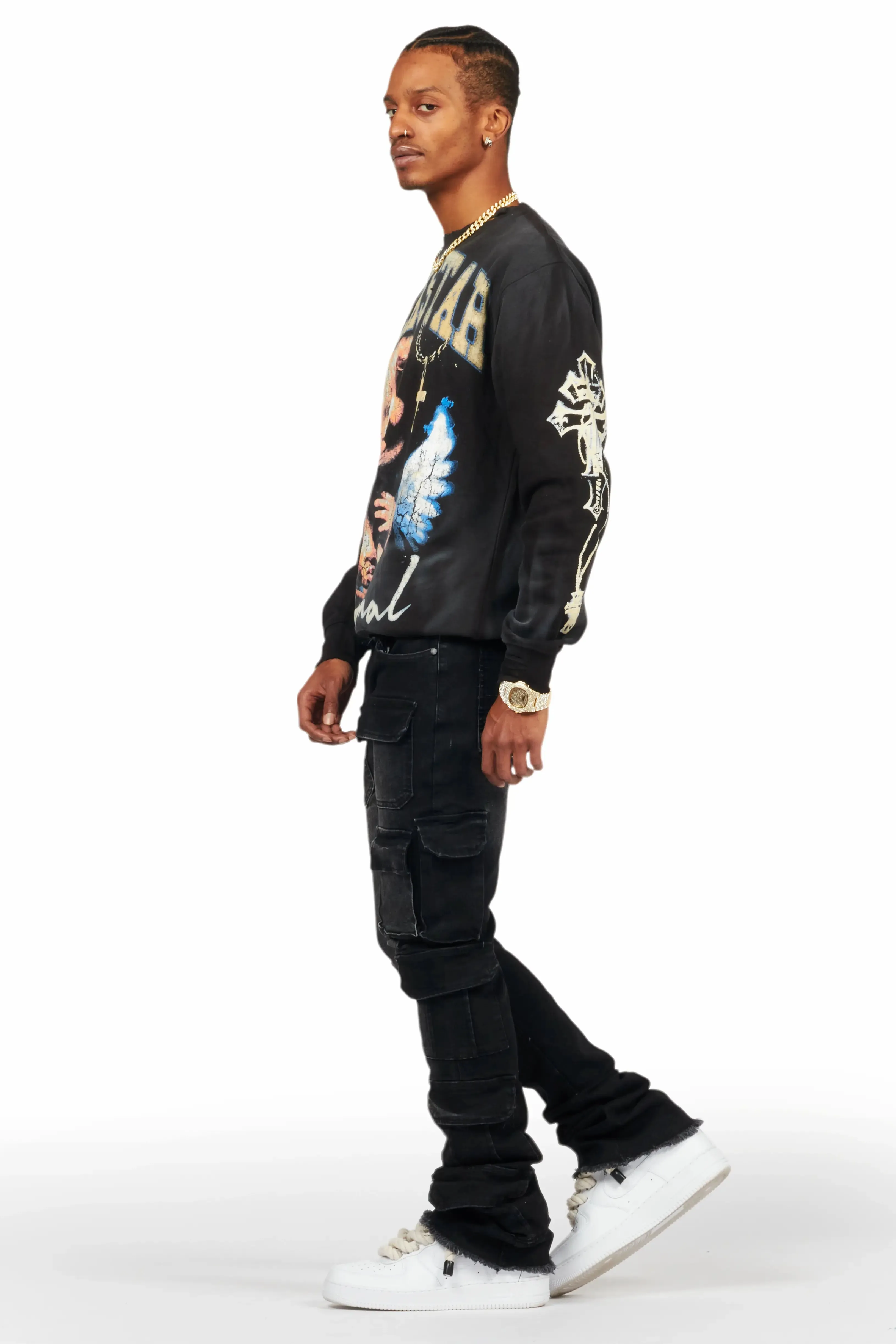 Deiter Black Graphic Crewneck sold by Rockstar Original product image thumbnail 3