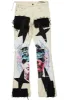 Helios Beige Patchwork Stacked Flare Jean sold by Rockstar Original