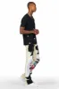 Helios Beige Patchwork Stacked Flare Jean sold by Rockstar Original