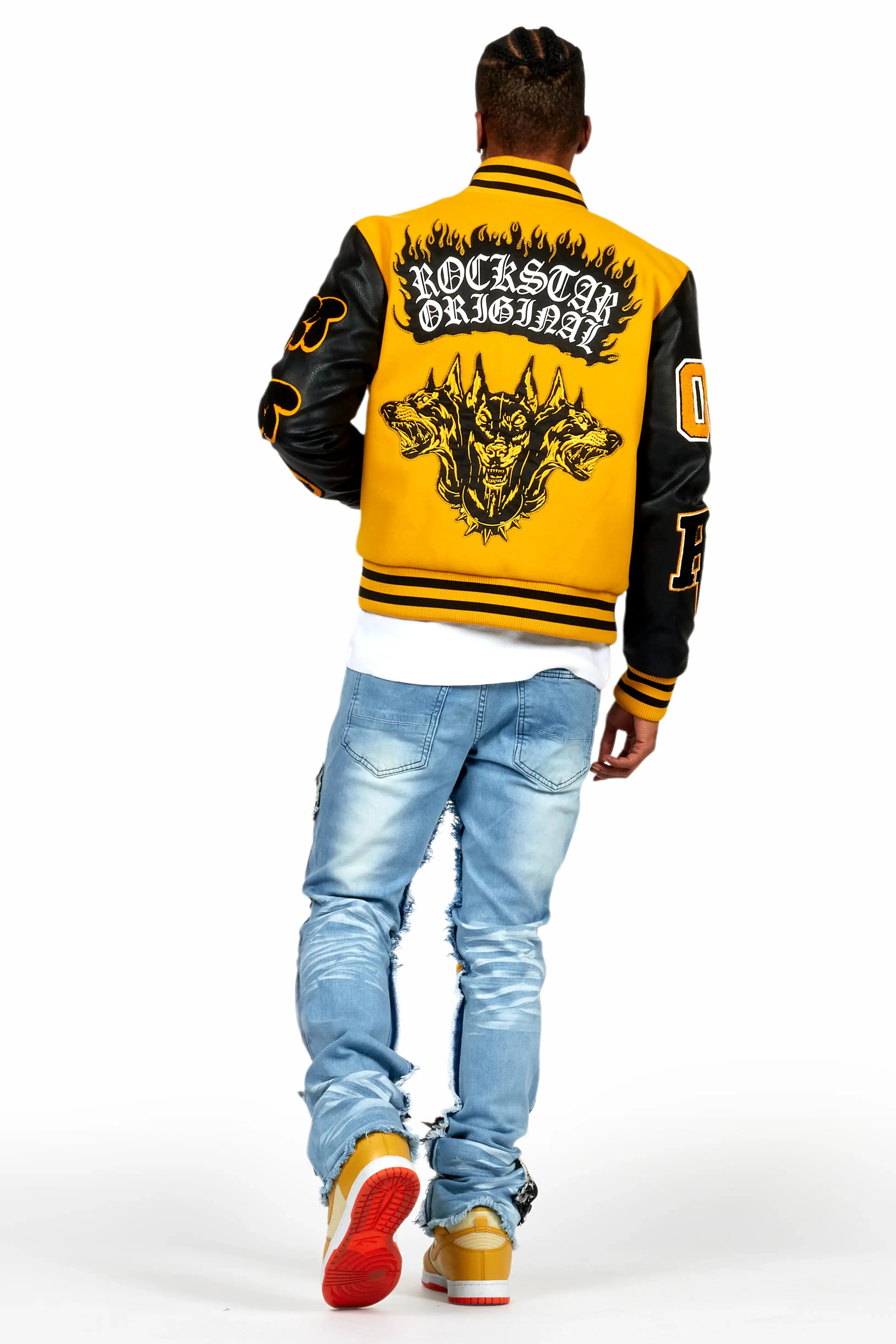Fraust Blue Patchwork Stacked Flare Jean sold by Rockstar Original product image thumbnail 5