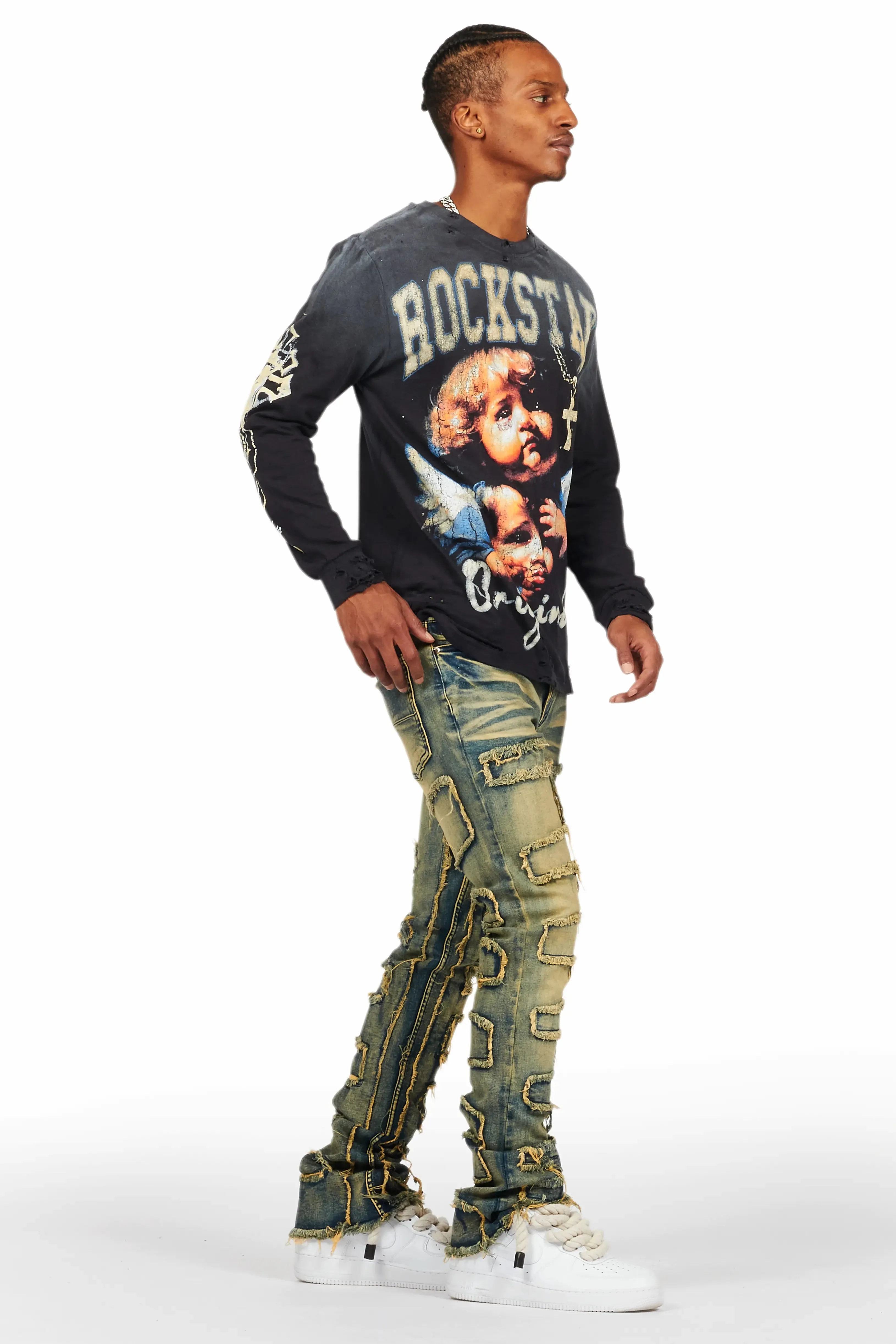 Deiter Black Long Sleeve Graphic T-Shirt sold by Rockstar Original product image thumbnail 5