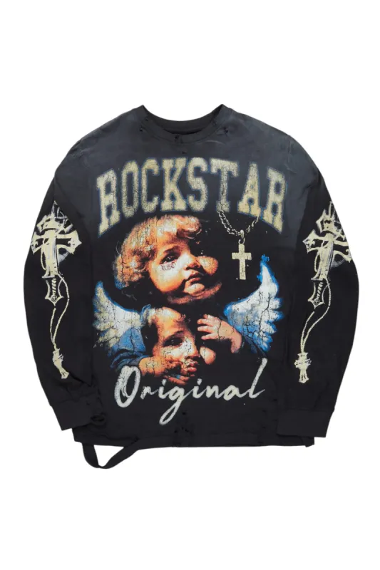 Deiter Black Long Sleeve Graphic T-Shirt sold by Rockstar Original