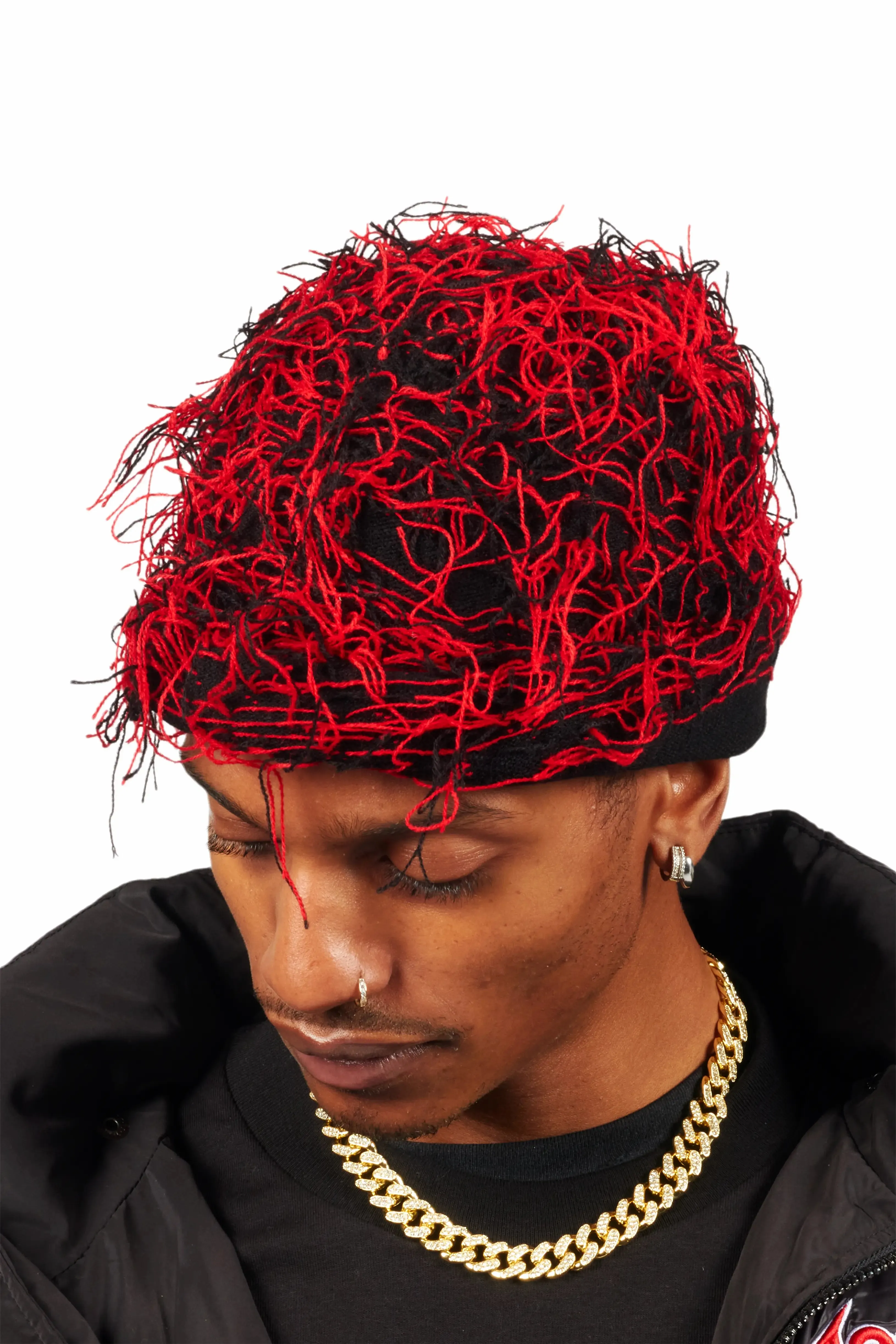 Otto Red Fuzzy Beanie sold by Rockstar Original product image thumbnail 3