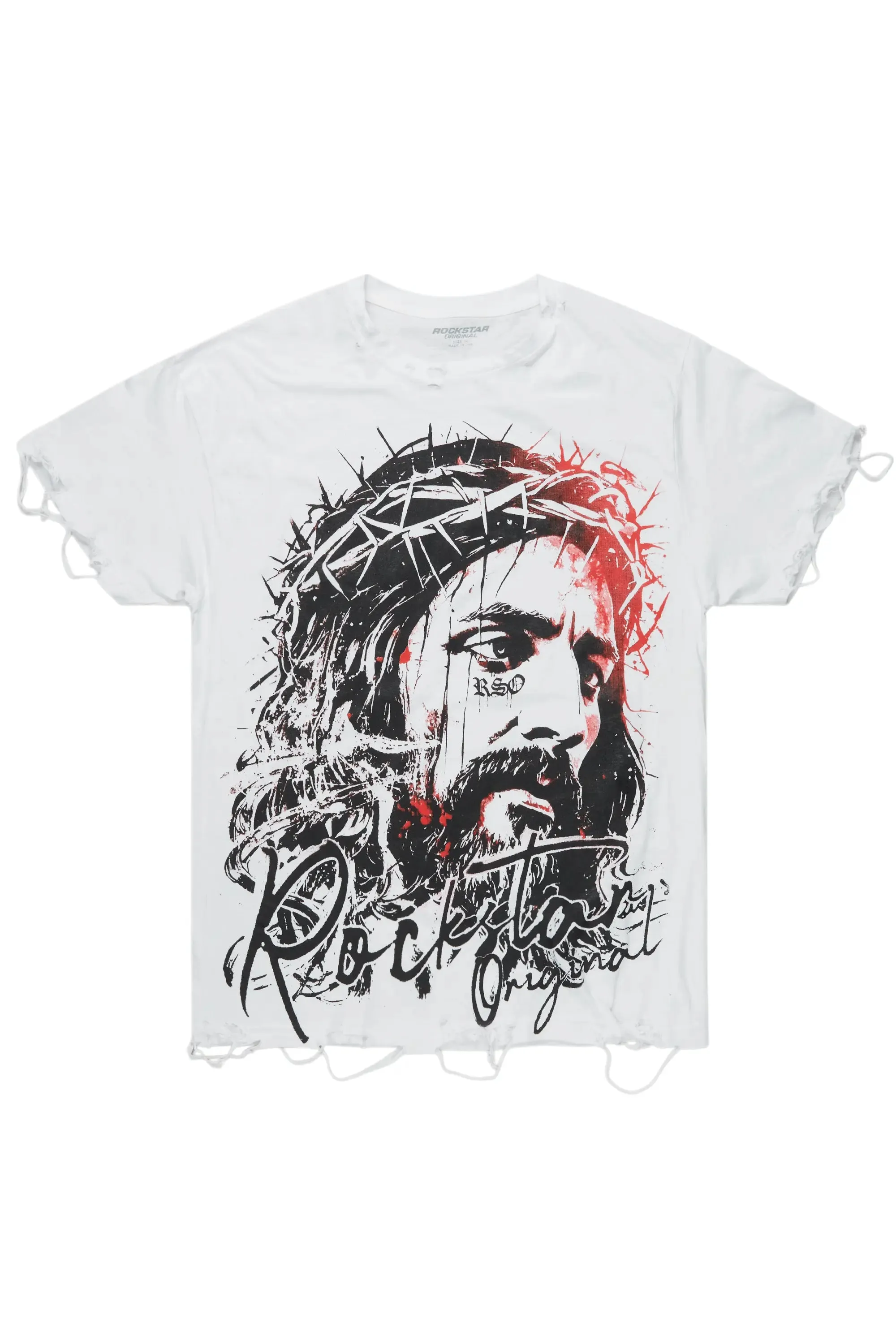Bedros White Oversized Graphic T-Shirt sold by Rockstar Original