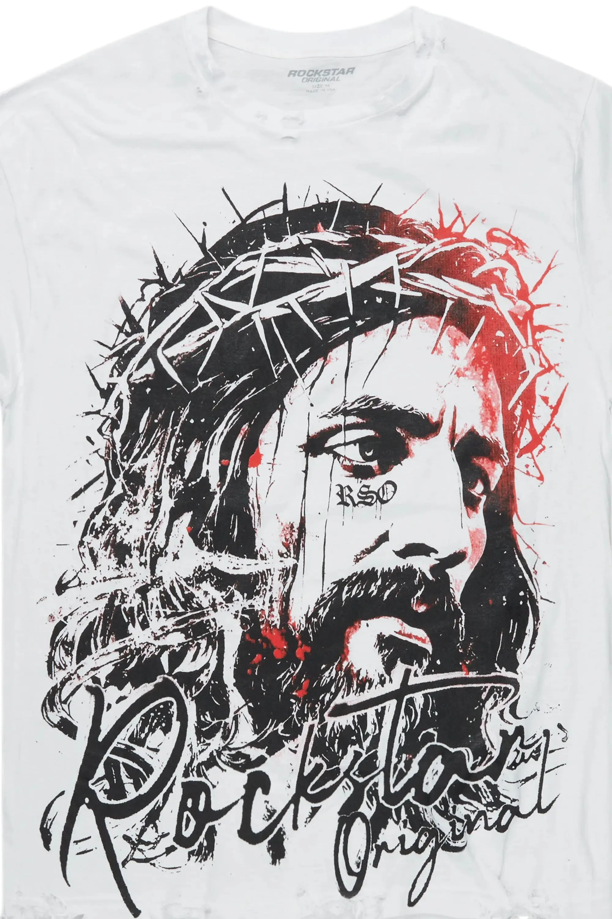 Bedros White Oversized Graphic T-Shirt sold by Rockstar Original product image thumbnail 2