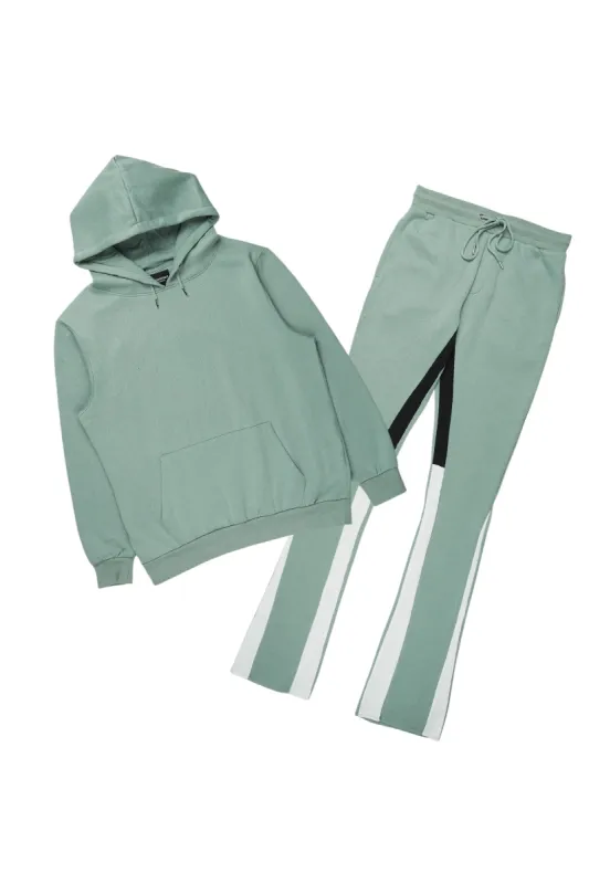 Basic Sage Hoodie/Stacked Flare Track Set sold by Rockstar Original