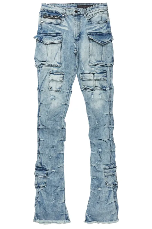 Gentry Light Blue Stacked Flare Jean sold by Rockstar Original