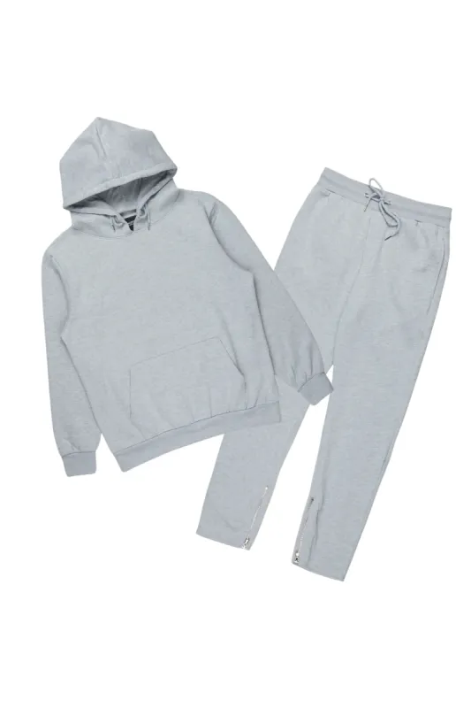Basic Heather Grey Hoodie/Slim Fit Track Set sold by Rockstar Original