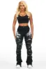 Sammia Black Painted Stacked Flare Jean sold by Rockstar Original