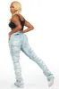 Sammia Light Wash Painted Stacked Flare Jean sold by Rockstar Original
