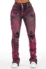 Keenana Black Painted Stacked Flare Jean sold by Rockstar Original