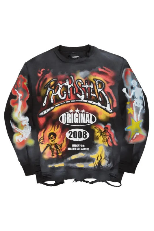 Bessye Black Crewneck sold by Rockstar Original