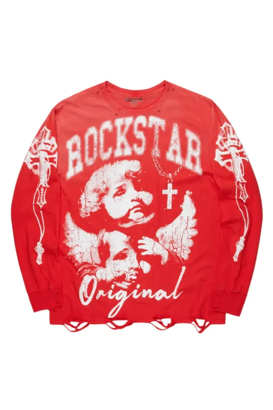 Deiter Red Long Sleeve Graphic T-Shirt sold by Rockstar Original
