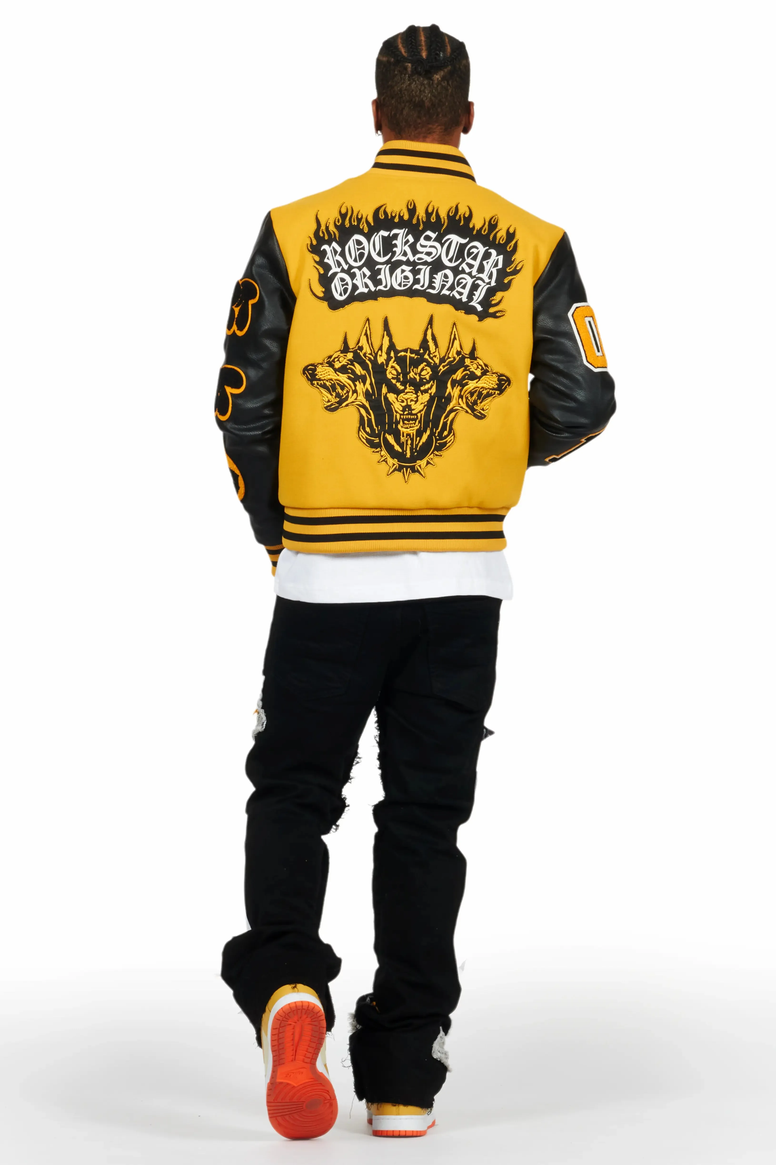 Leslaw Yellow/Black Varsity Jacket sold by Rockstar Original product image thumbnail 5