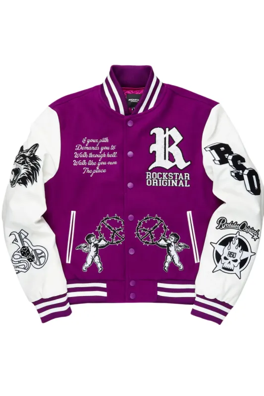 Afonso Purple Varsity Jacket sold by Rockstar Original