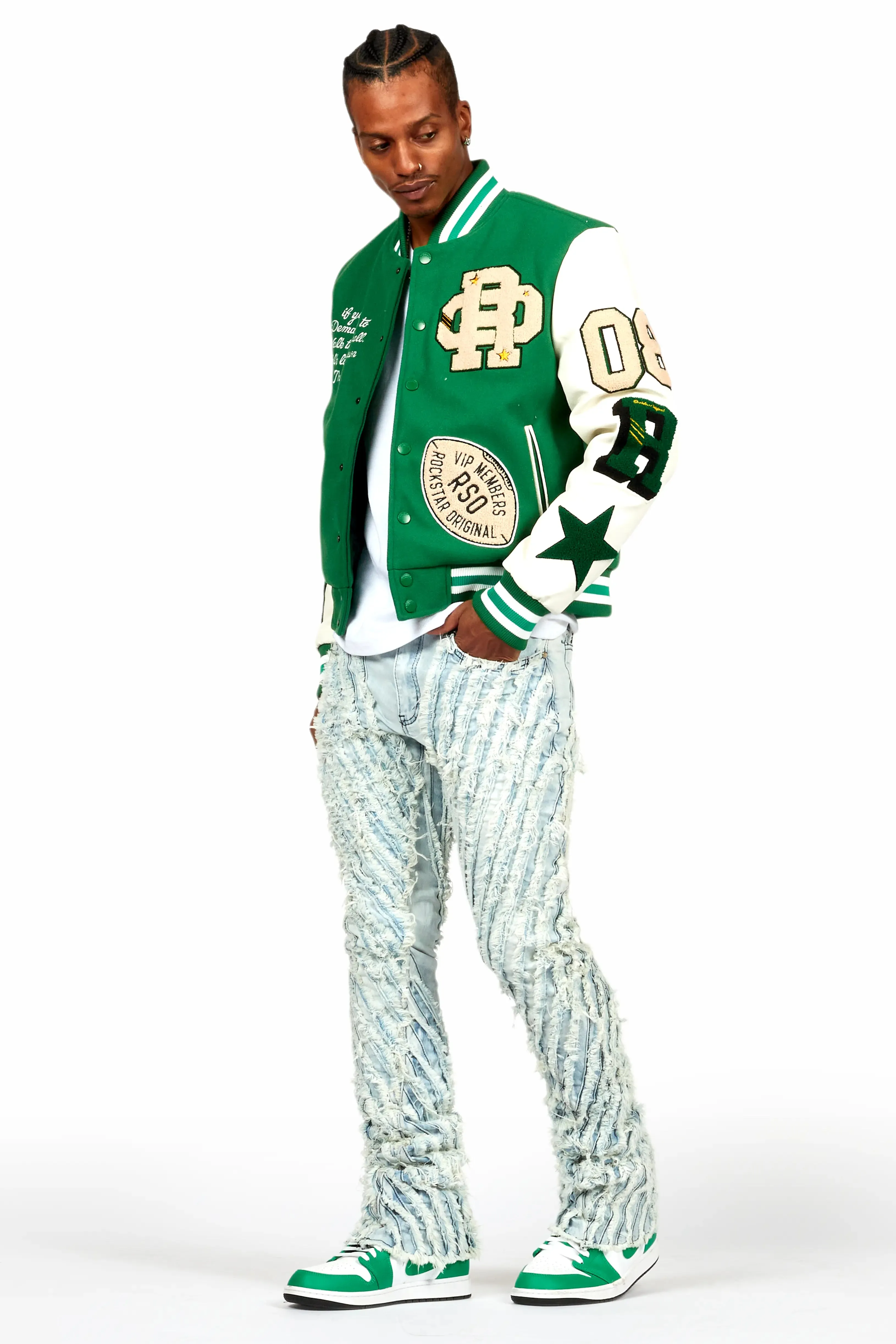 Balser Green Varsity Jacket sold by Rockstar Original product image thumbnail 5