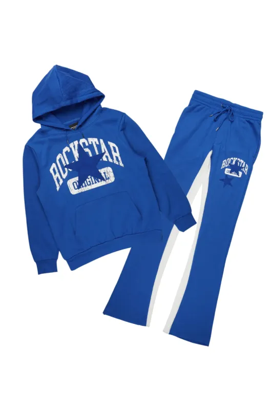 Mallor Royal Blue Baggy Stacked Hoodie Track Set sold by Rockstar Original