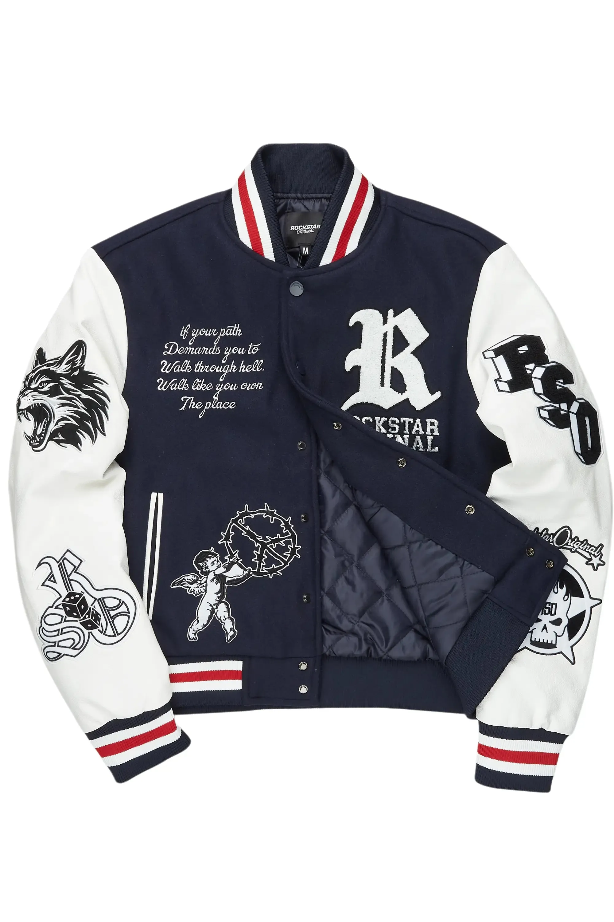 Afonso Navy Varsity Jacket sold by Rockstar Original product image thumbnail 2