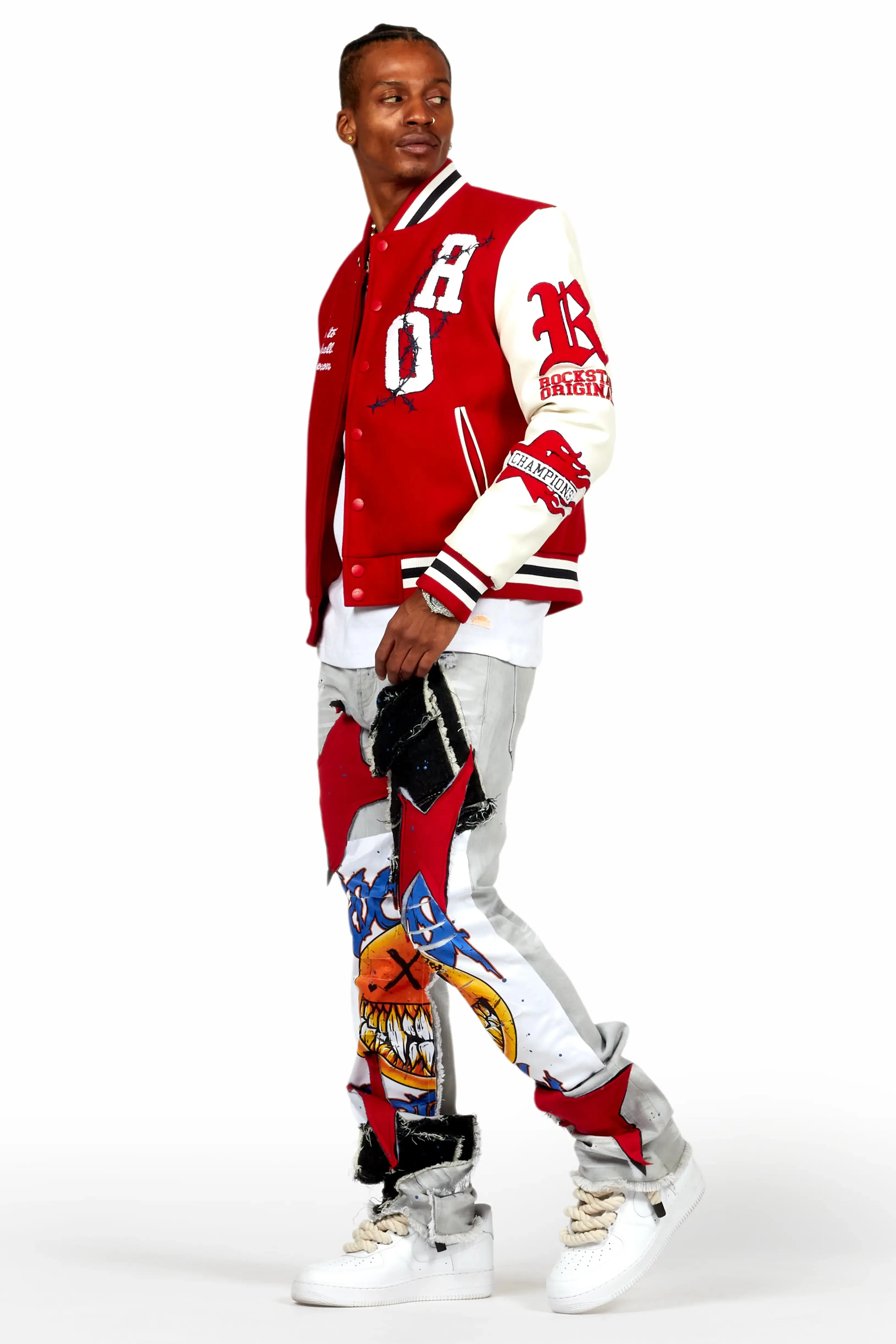 Skoll Red Varsity Jacket sold by Rockstar Original product image thumbnail 5