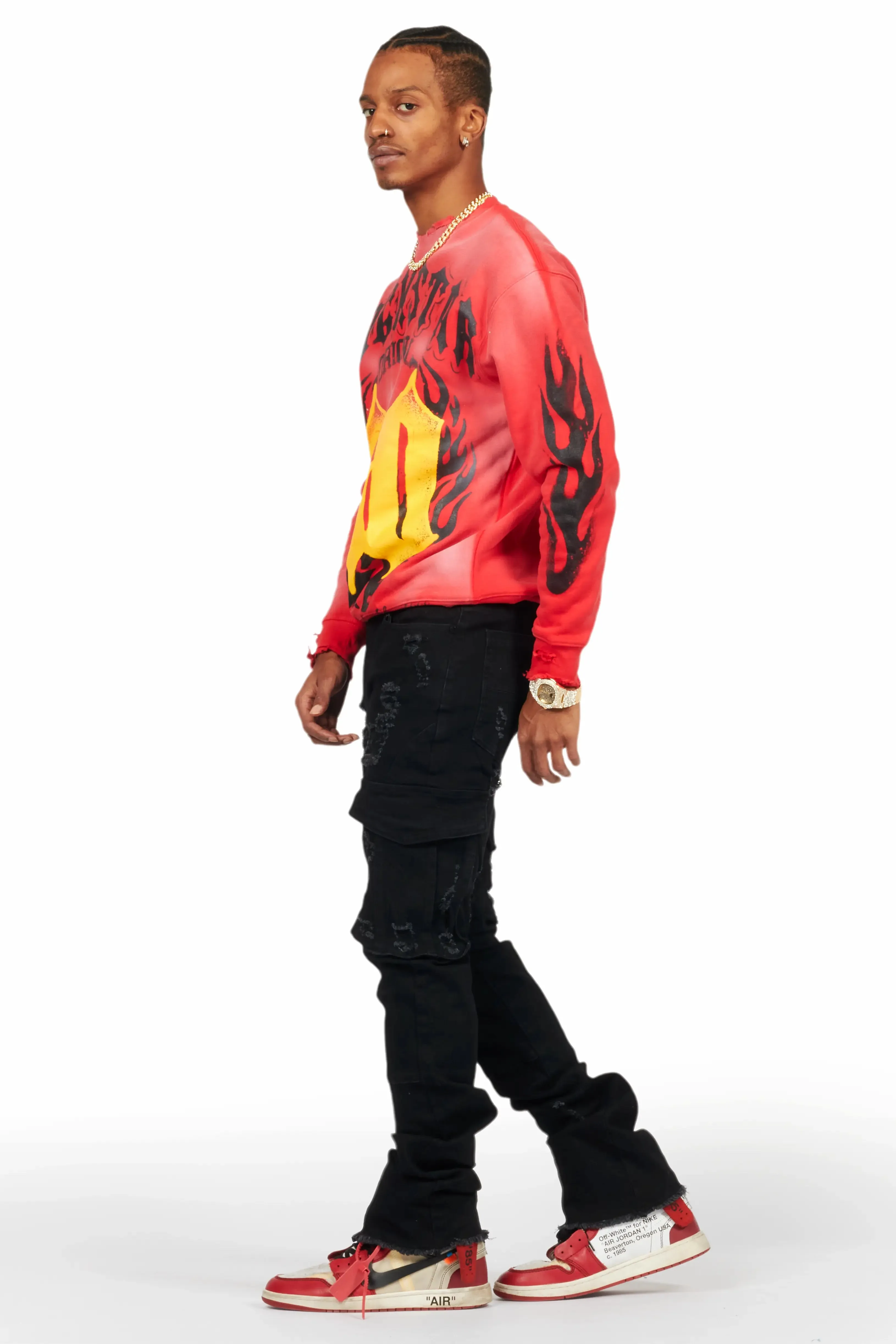 Adalee Black Cargo Stacked Flare Jean sold by Rockstar Original product image thumbnail 4