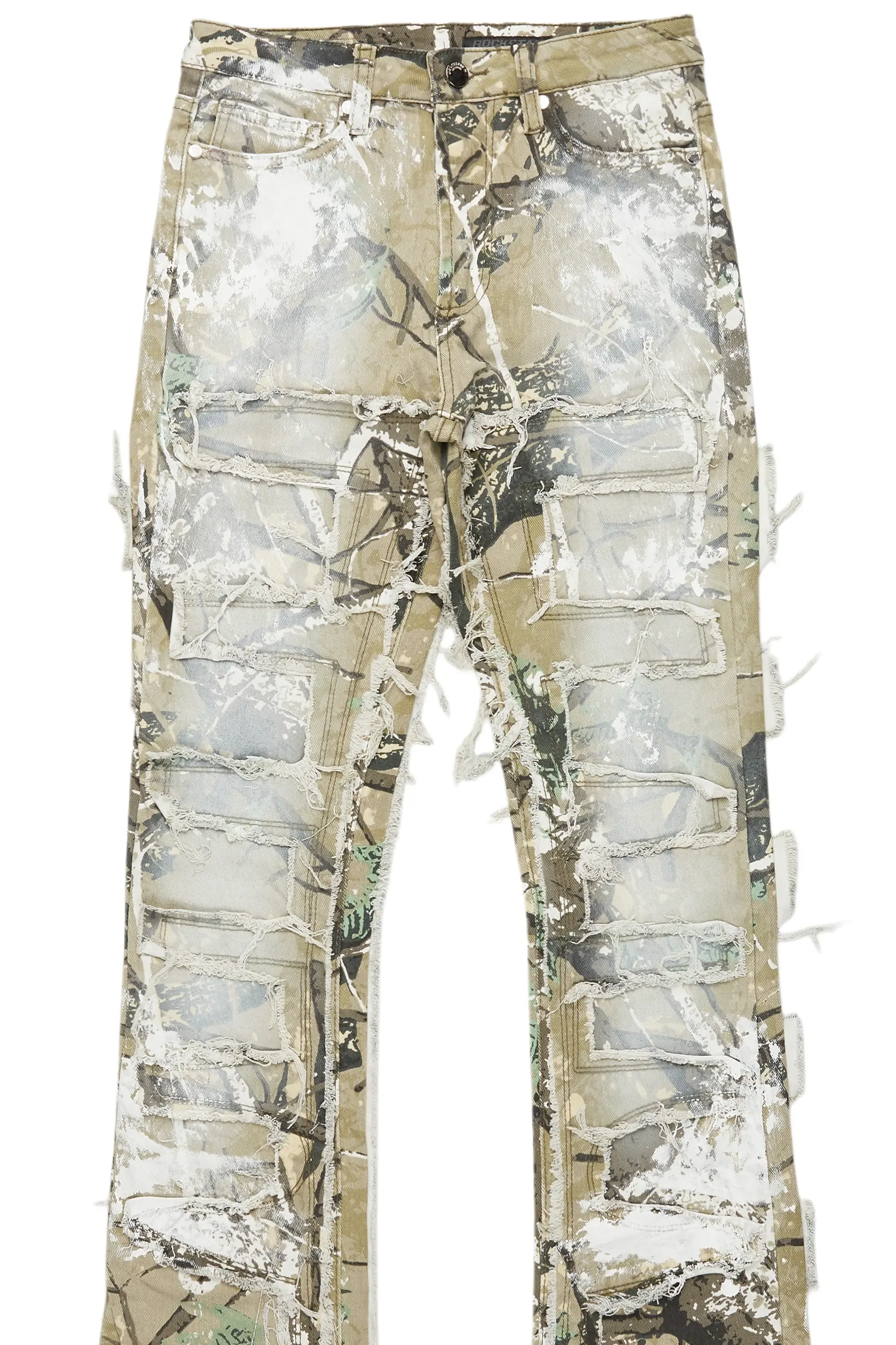 Denzela Tree Camo Painted Stacked Flare Jean sold by Rockstar Original product image thumbnail 2