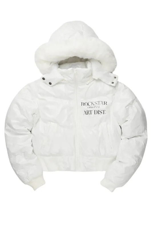 Destina White Puffer Jacket sold by Rockstar Original