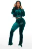 Shakura Green Stacked Velour Trackset sold by Rockstar Original