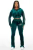 Shakura Green Stacked Velour Trackset sold by Rockstar Original