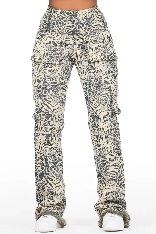 Tonya Black/White Tapestry Stacked Pant sold by Rockstar Original
