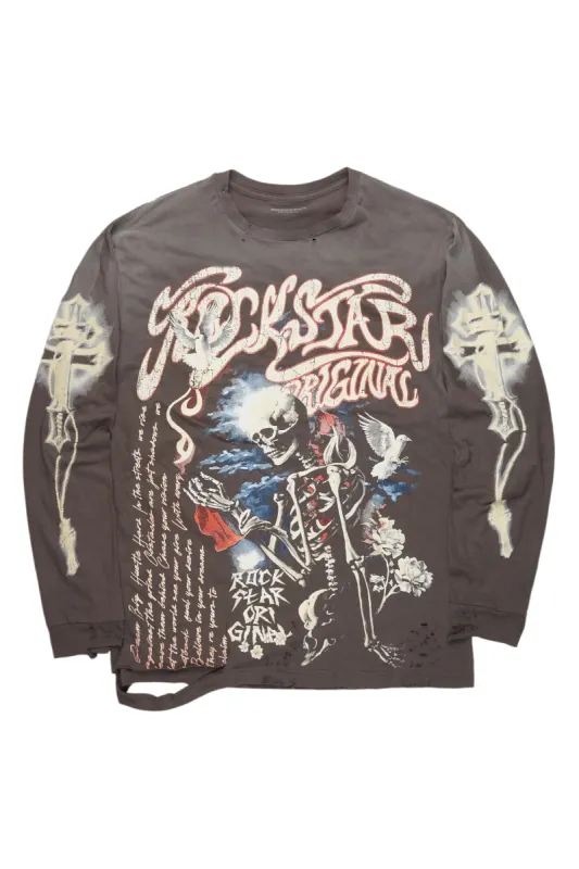 Danby Charcoal Long Sleeve Graphic T-Shirt sold by Rockstar Original
