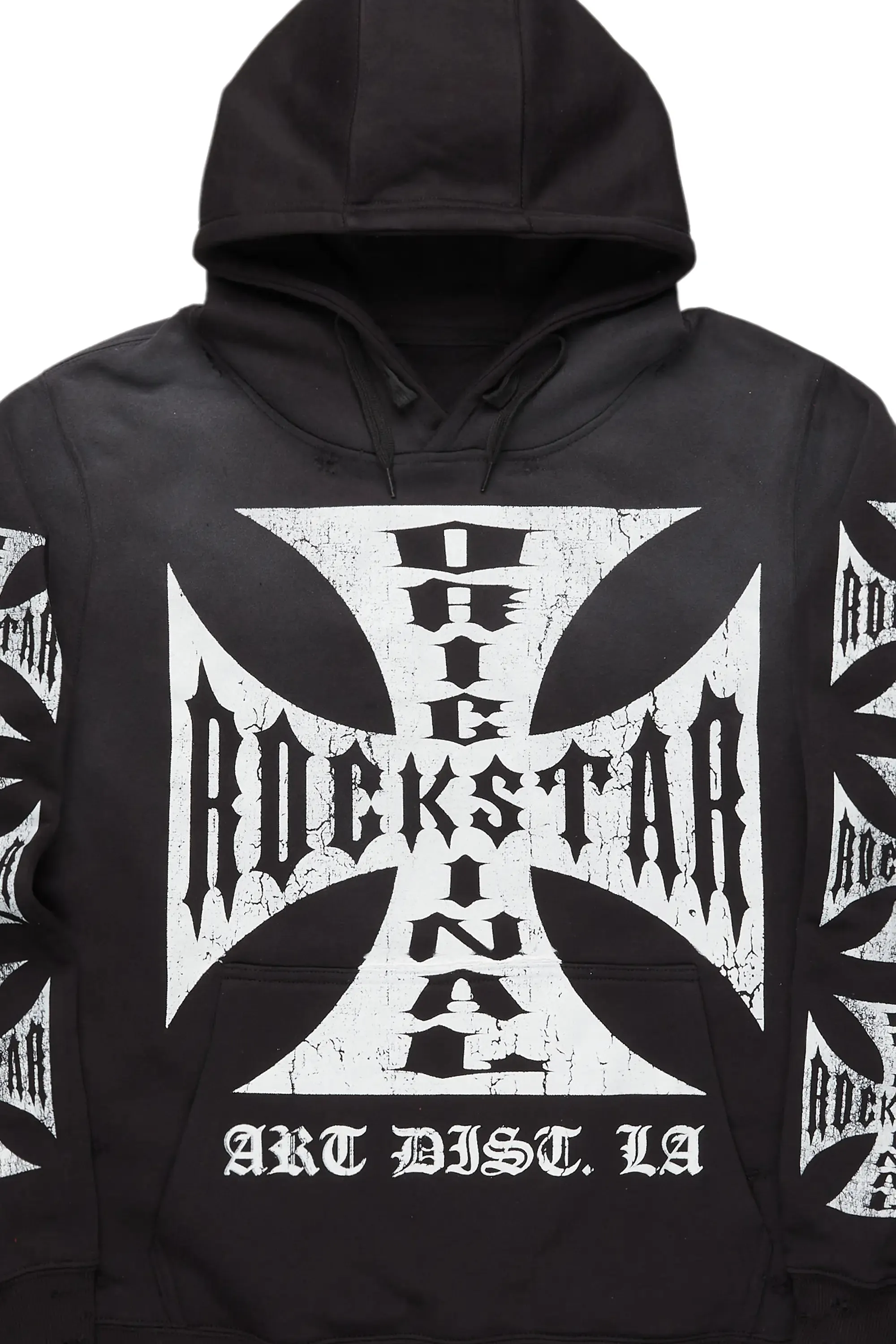 Udell Black Graphic Distressed Hoodie sold by Rockstar Original product image thumbnail 2