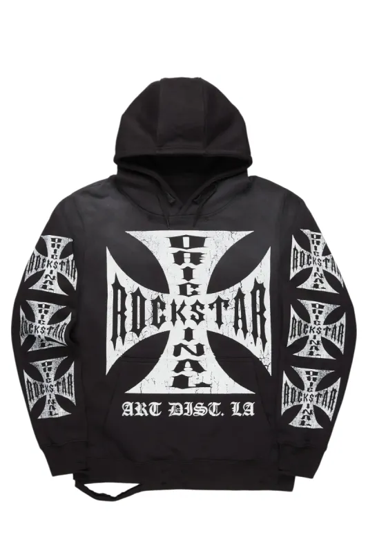 Udell Black Graphic Distressed Hoodie sold by Rockstar Original