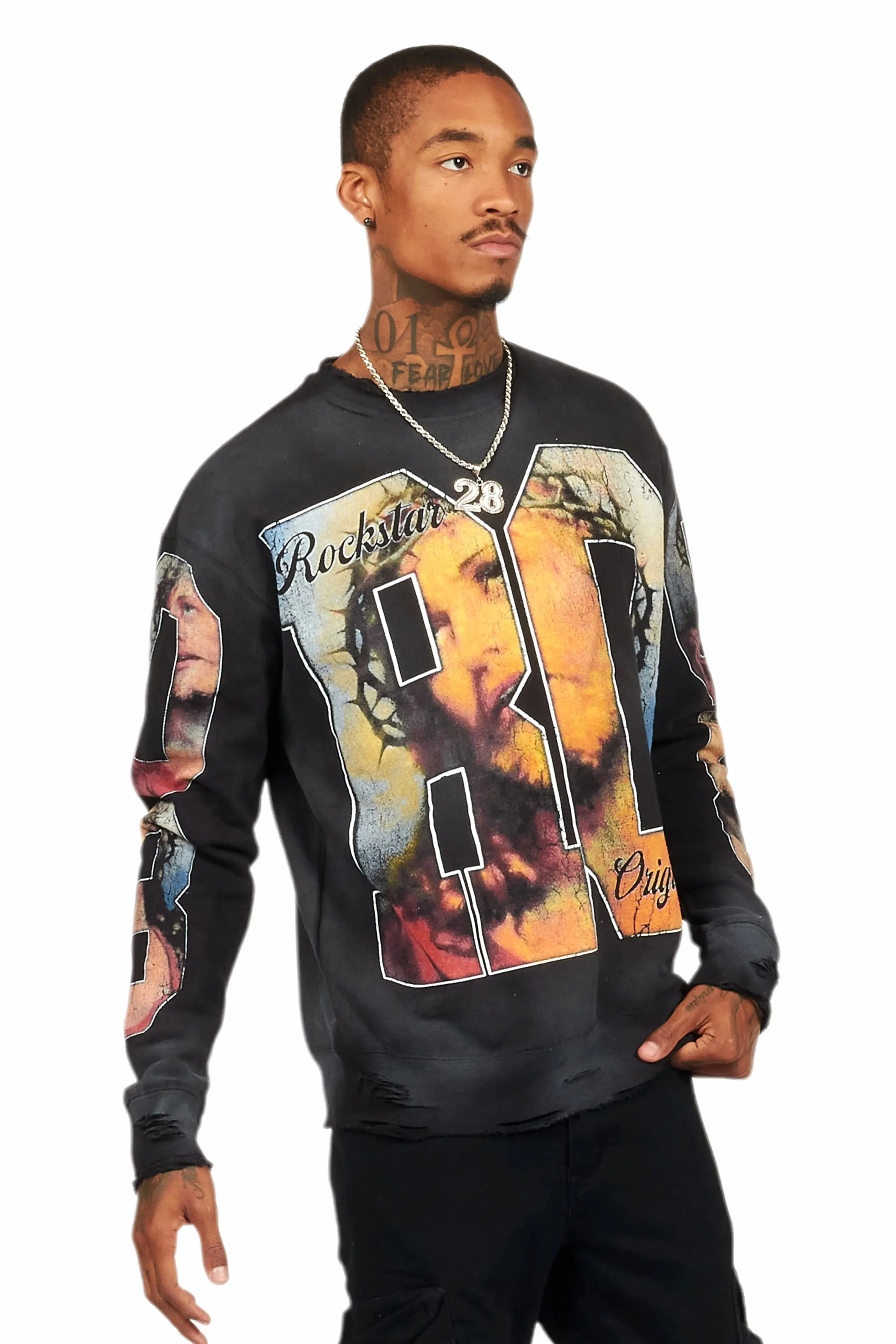 Lainer Black Graphic Crewneck sold by Rockstar Original product image thumbnail 4