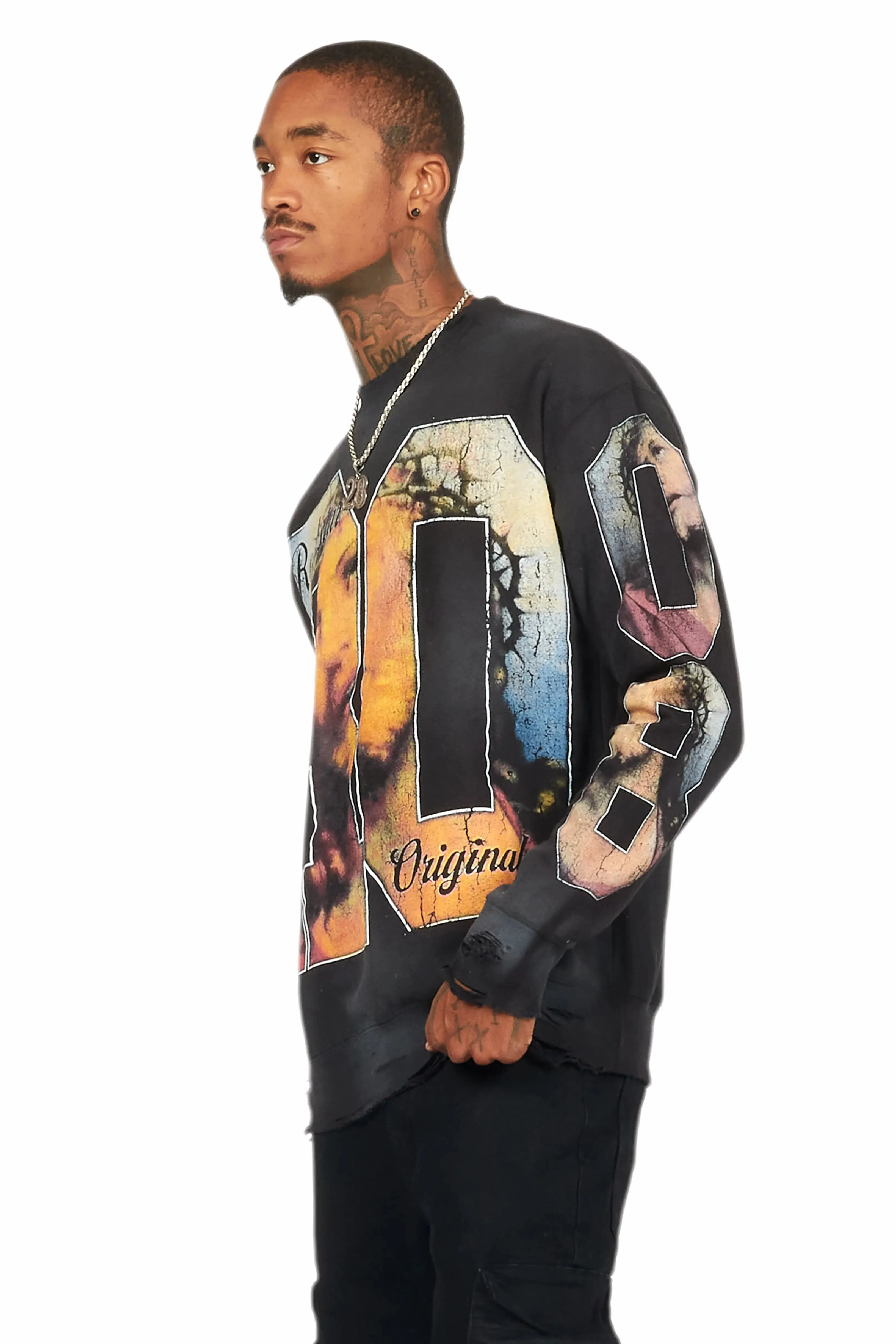 Lainer Black Graphic Crewneck sold by Rockstar Original product image thumbnail 3