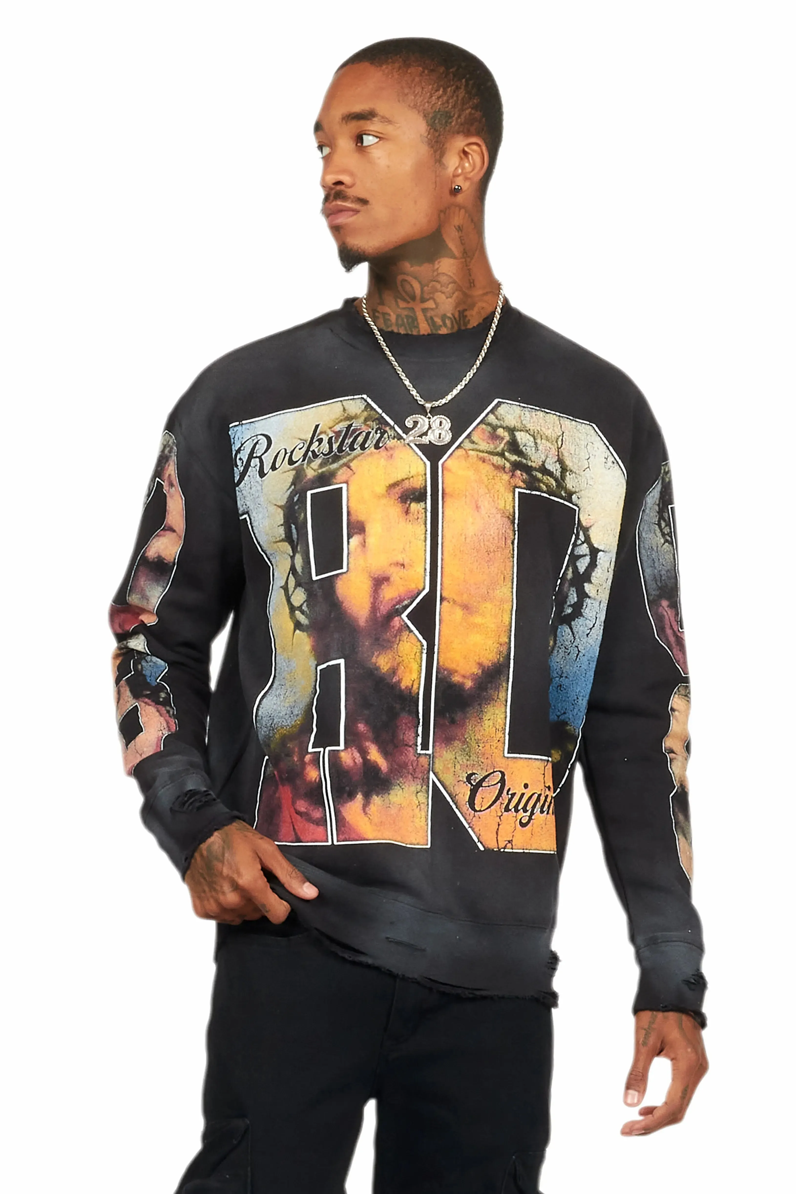 Lainer Black Graphic Crewneck sold by Rockstar Original product image thumbnail 2