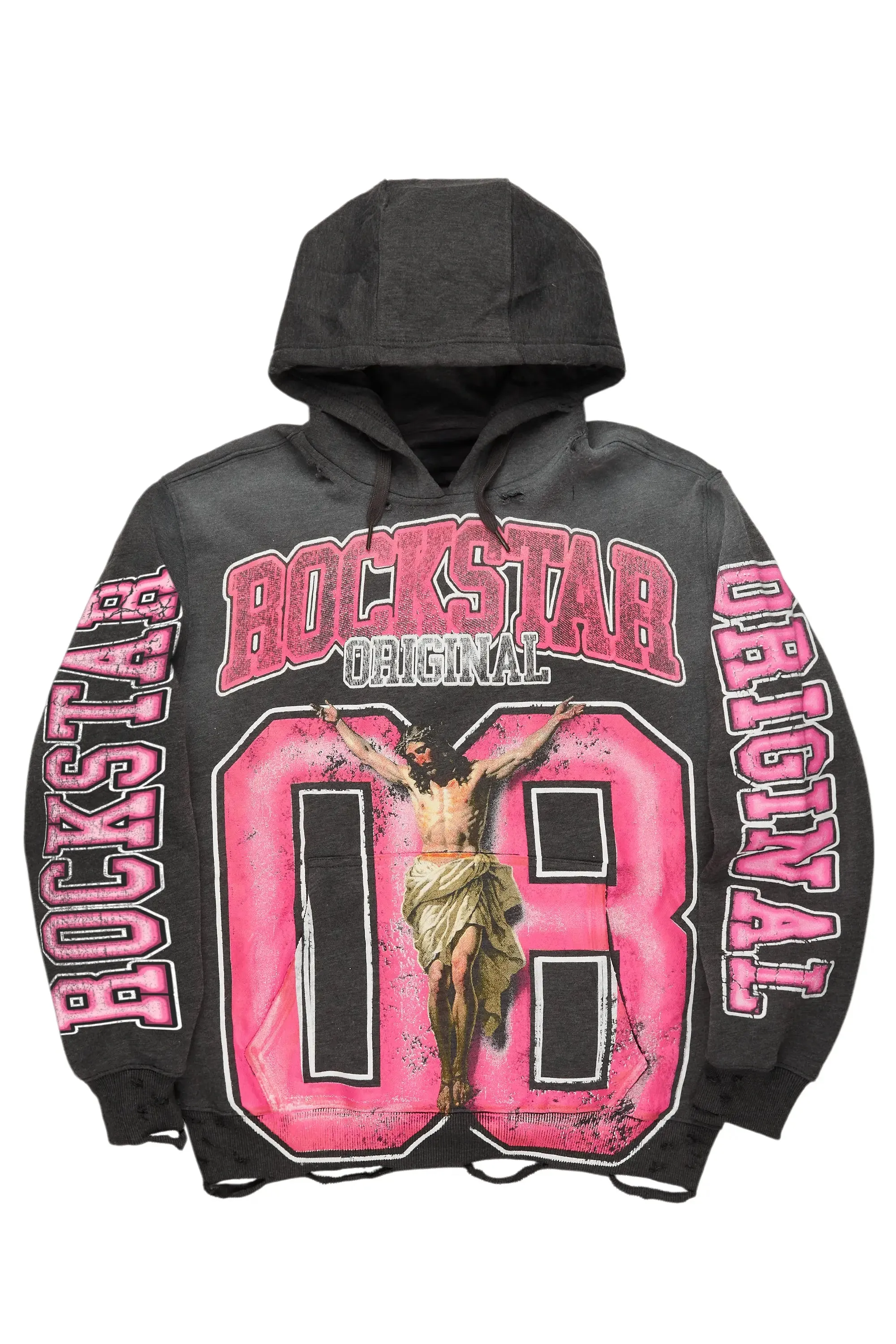 Fields Charcoal Distressed Graphic Hoodie sold by Rockstar Original